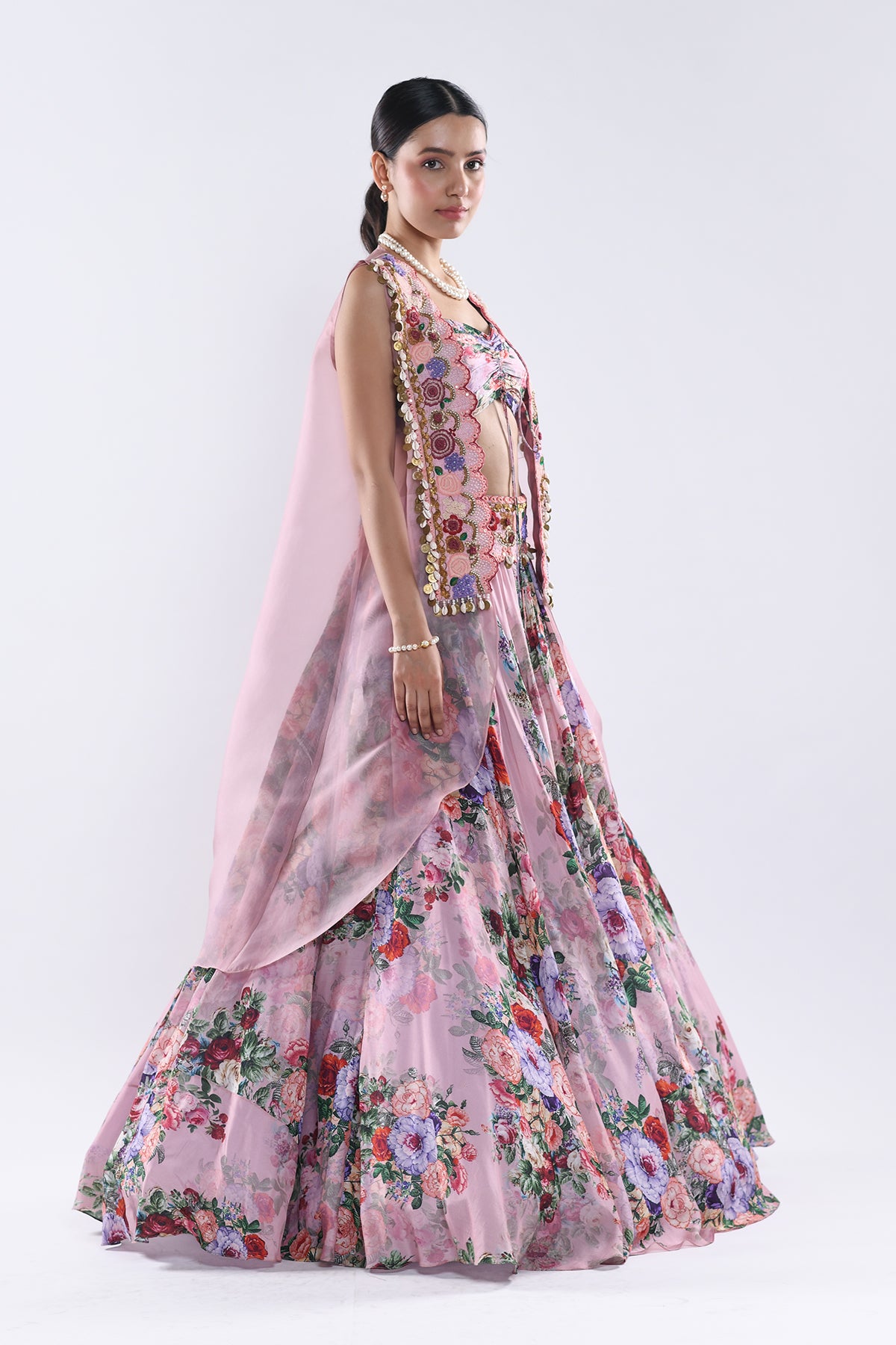 Cape And Lehenga Set