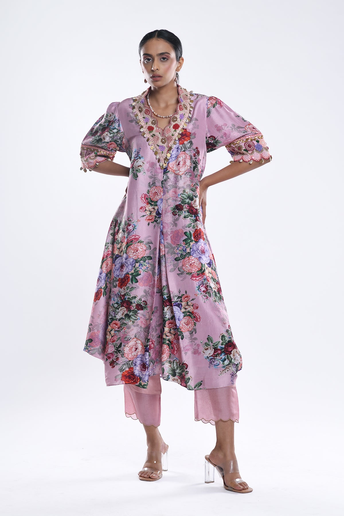 A Line Pleated Kurta Set