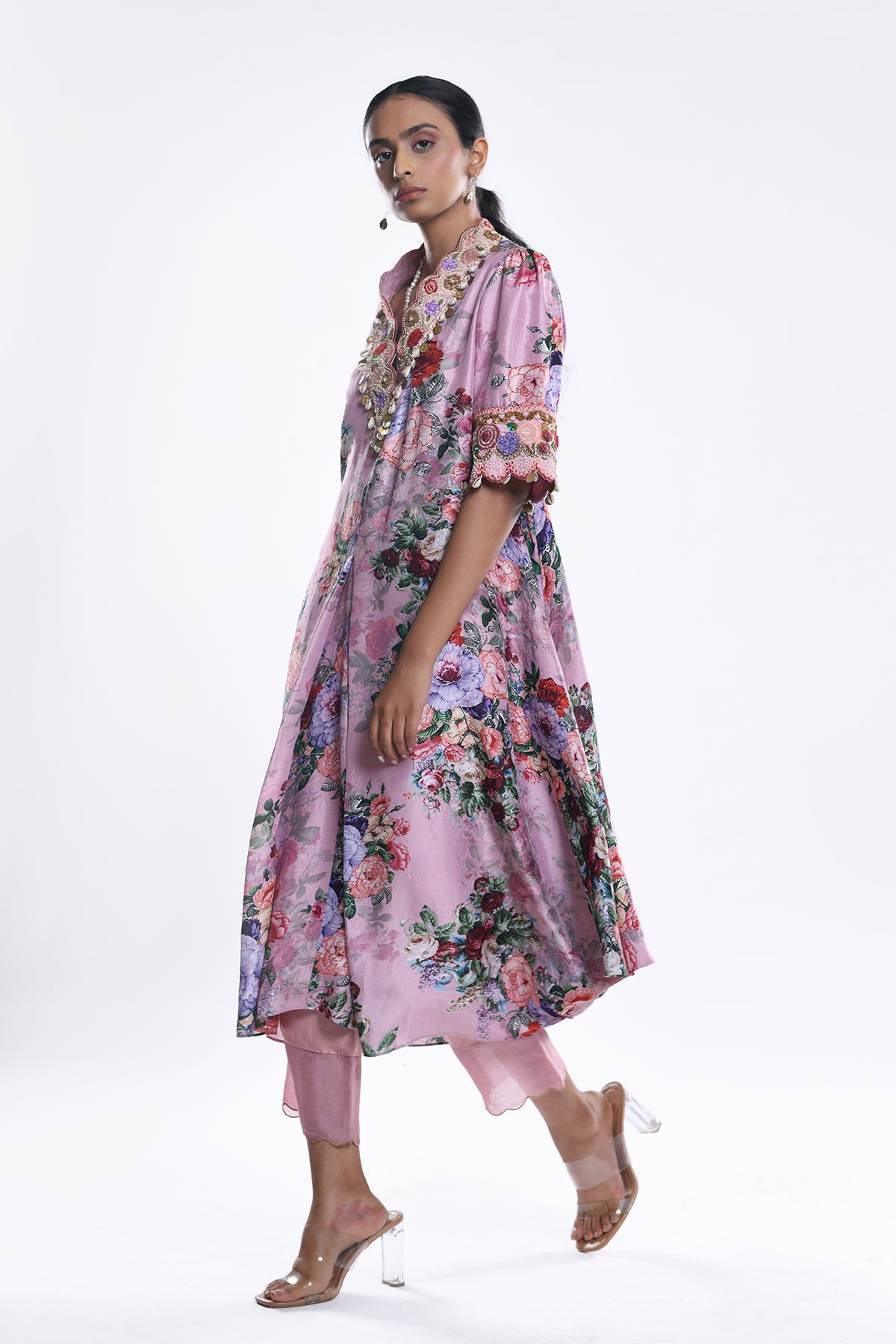 A Line Pleated Kurta Set