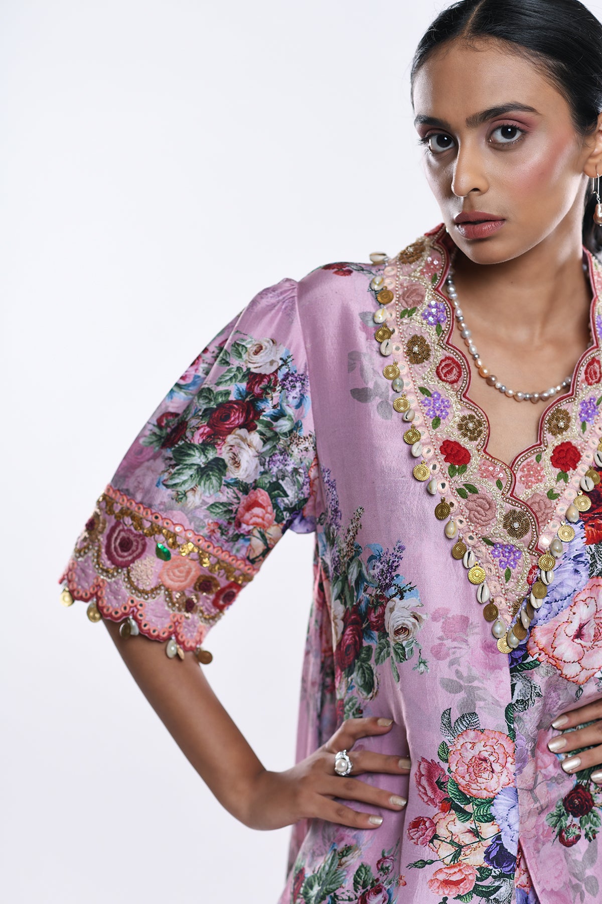 A Line Pleated Kurta Set