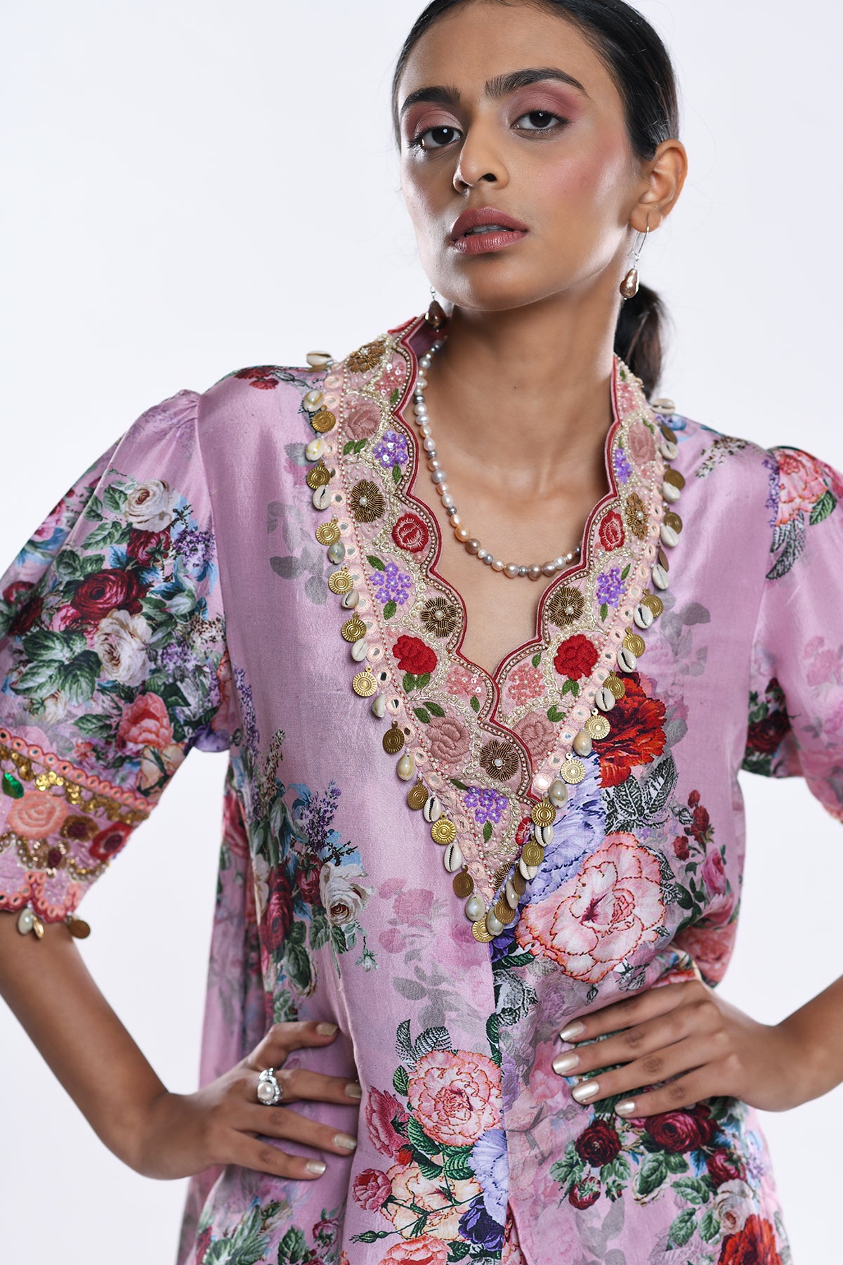 A Line Pleated Kurta Set