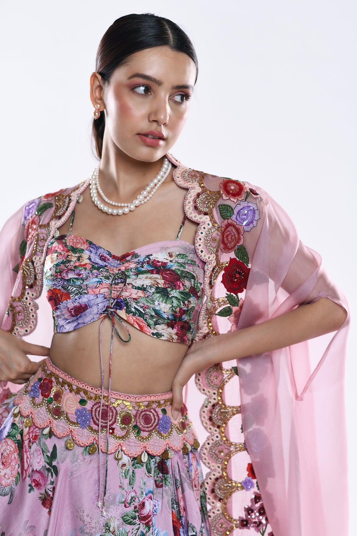Draped Skirt And Cape Set
