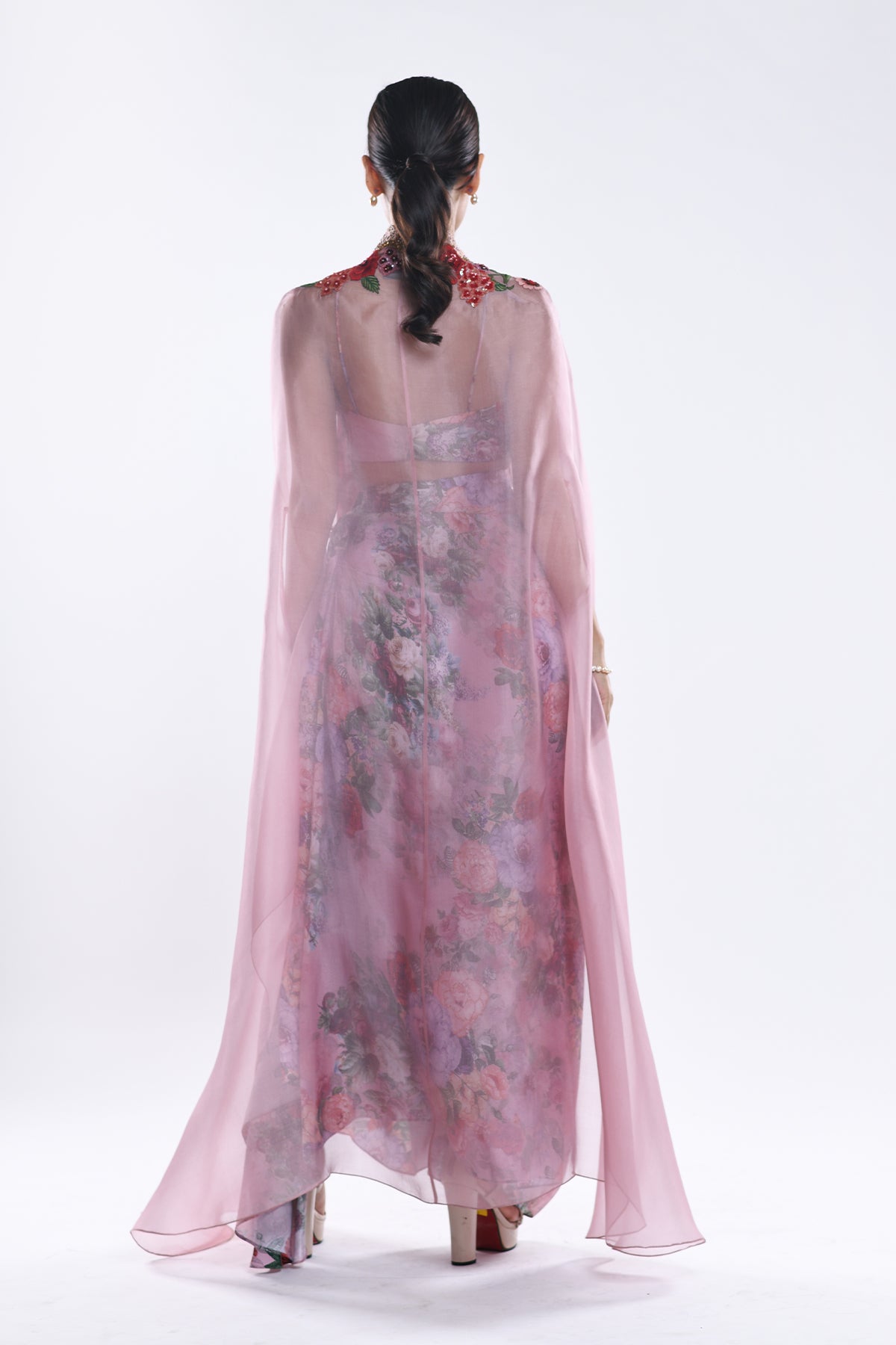 Draped Skirt And Cape Set