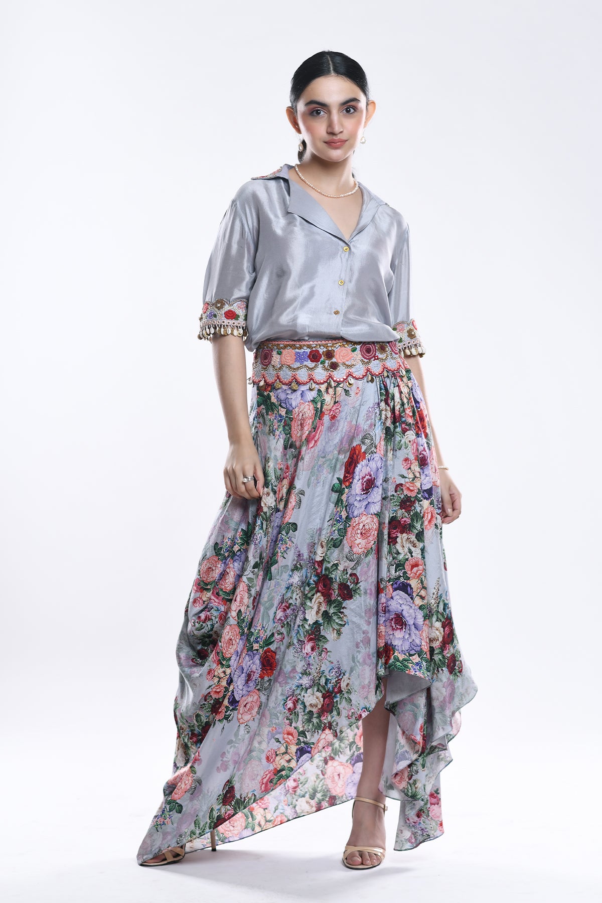 Angrakha Shirt And Skirt Set