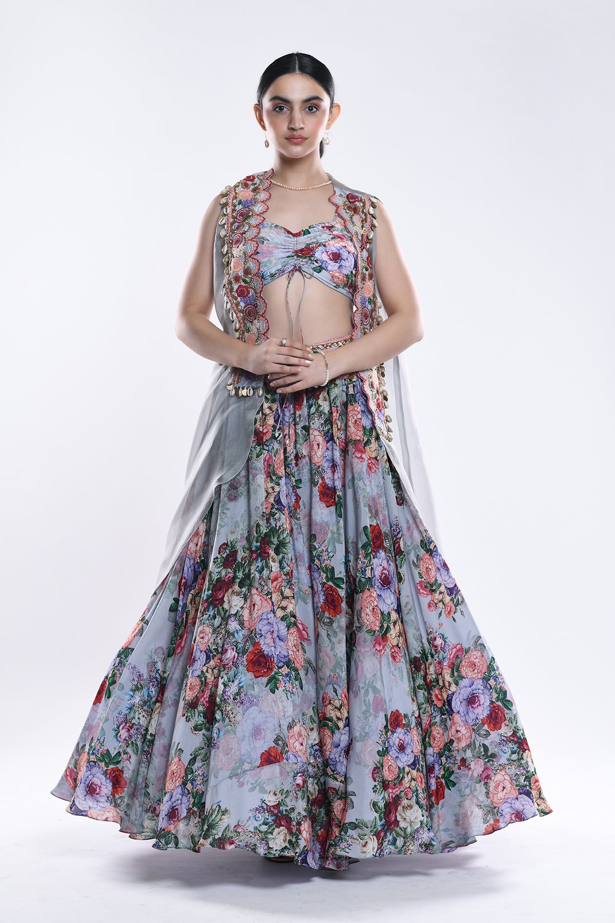 Cape And Lehenga Set
