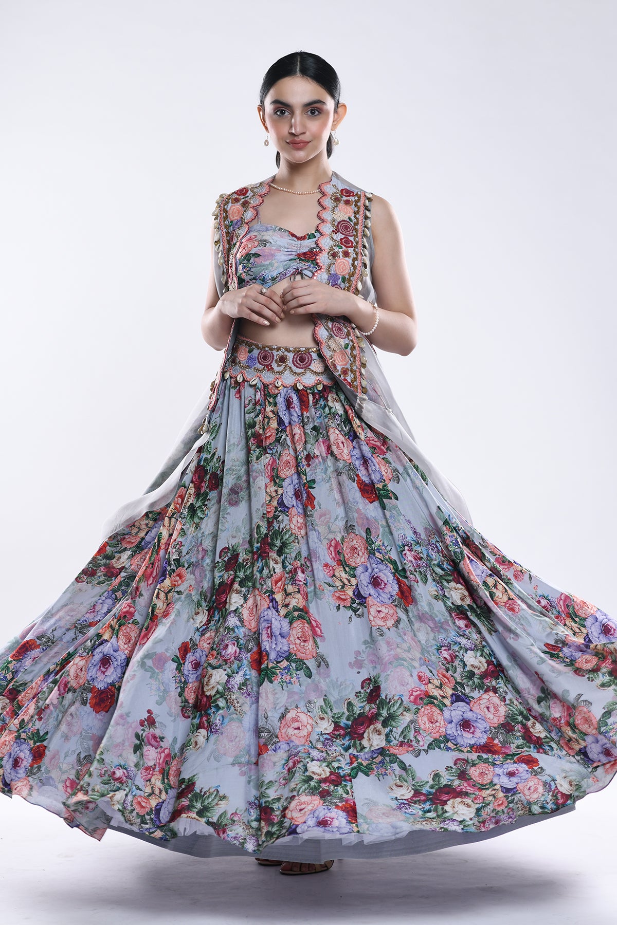 Cape And Lehenga Set