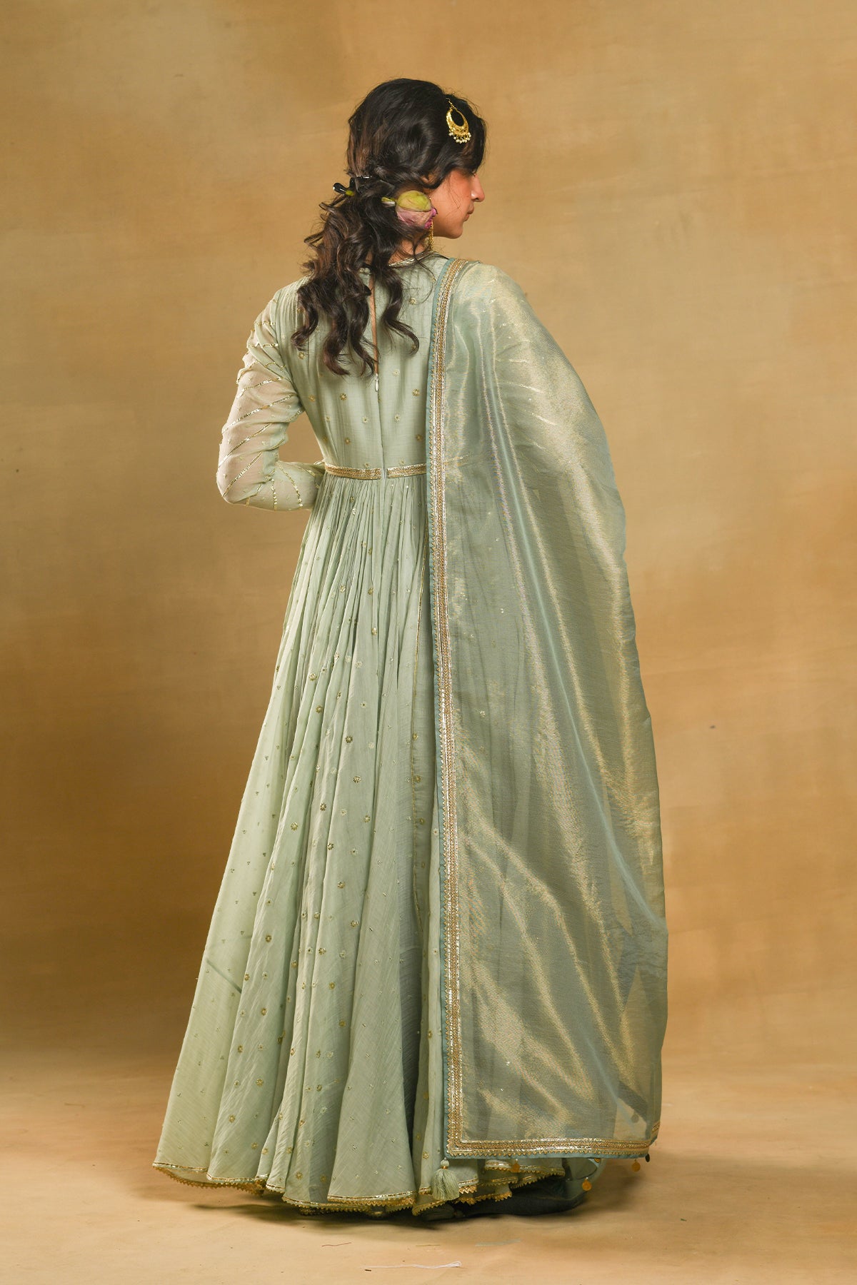 Parrot Boota Anarkali Set