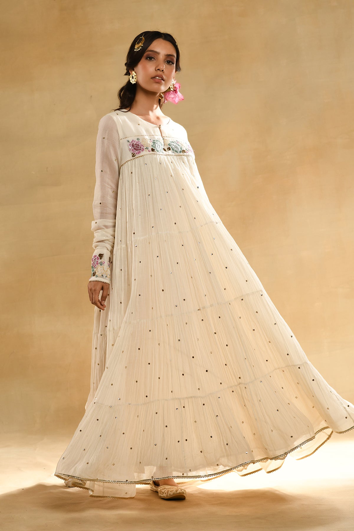 Ivory Rose Gathered Dress