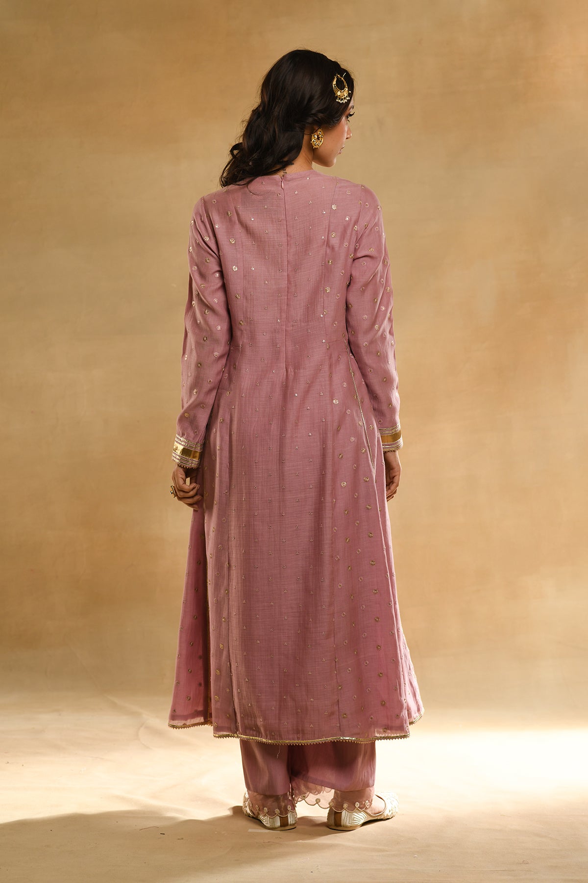 Pink Floral 'A' Line Kurta Set