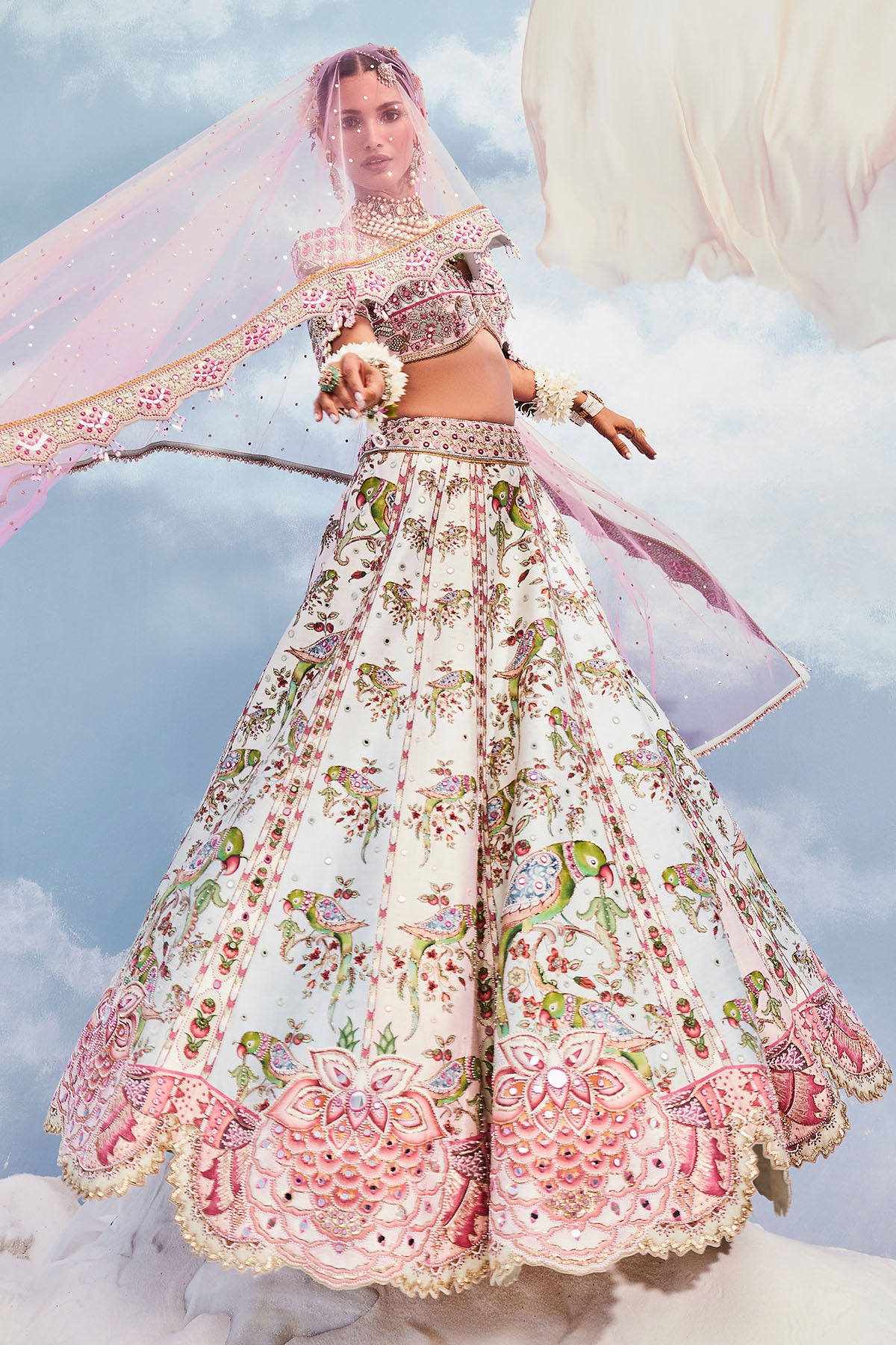 PARROT PARADISE LEHENGA