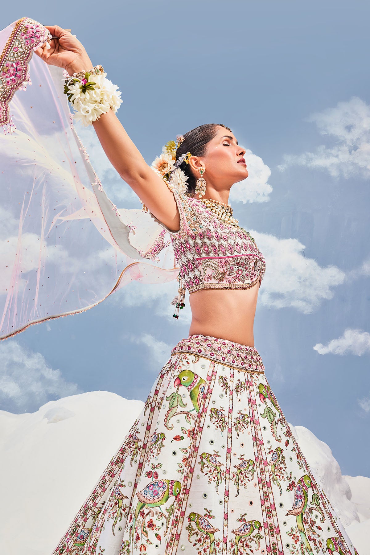 PARROT PARADISE LEHENGA