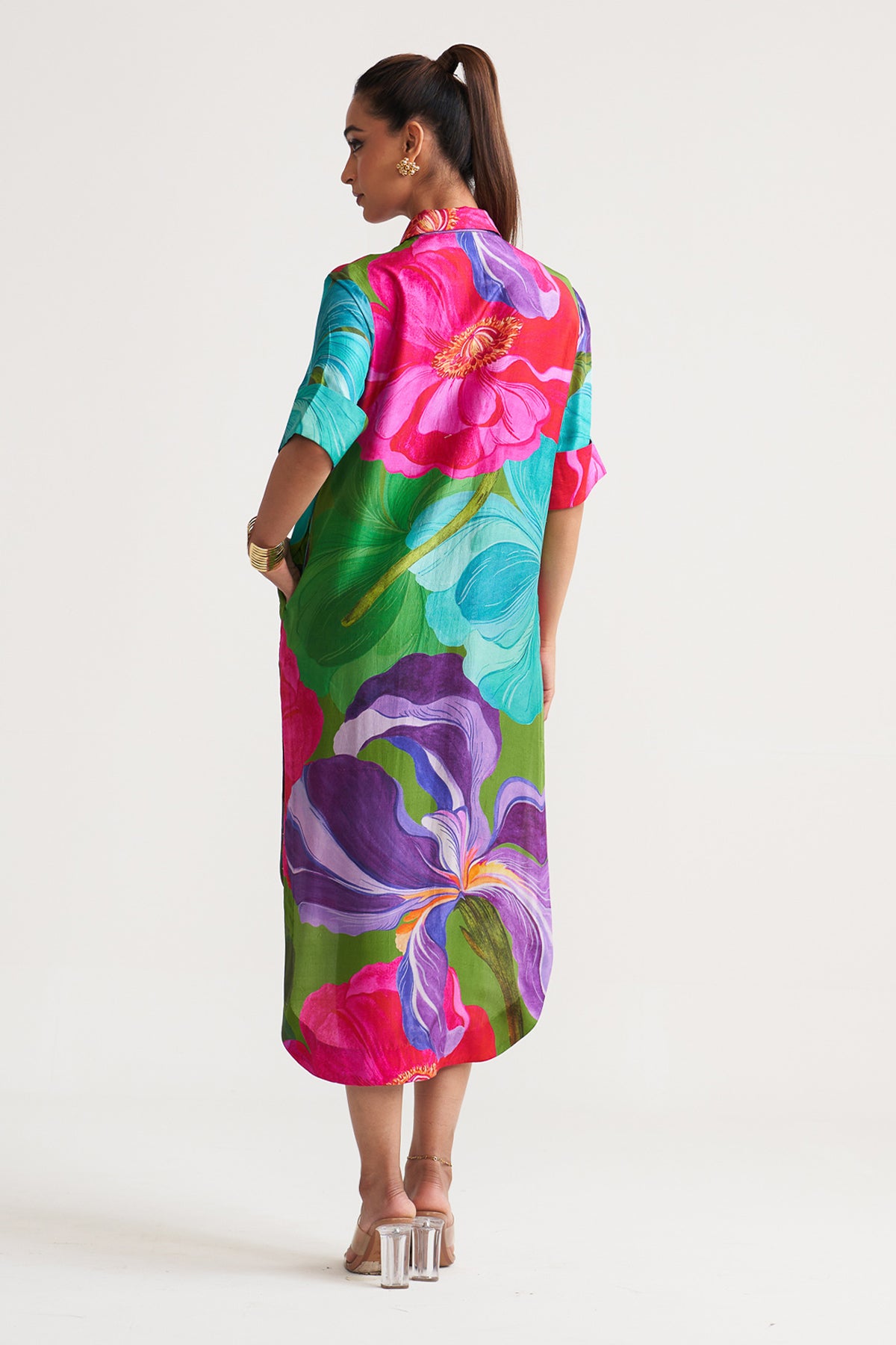 Front button detail dress