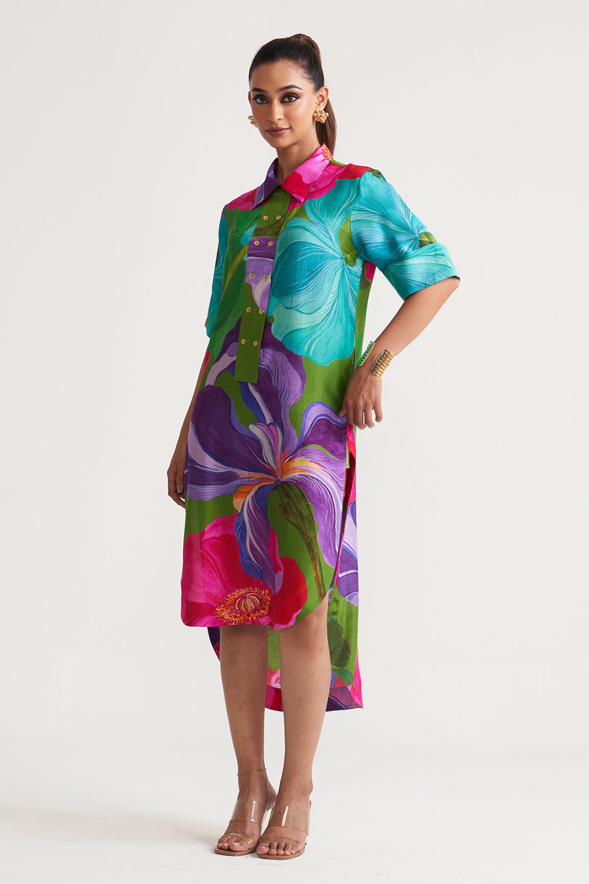 Front button detail dress