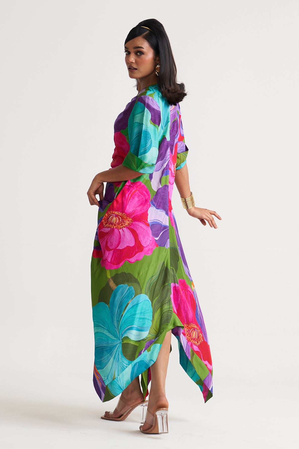 Front gather detail dress