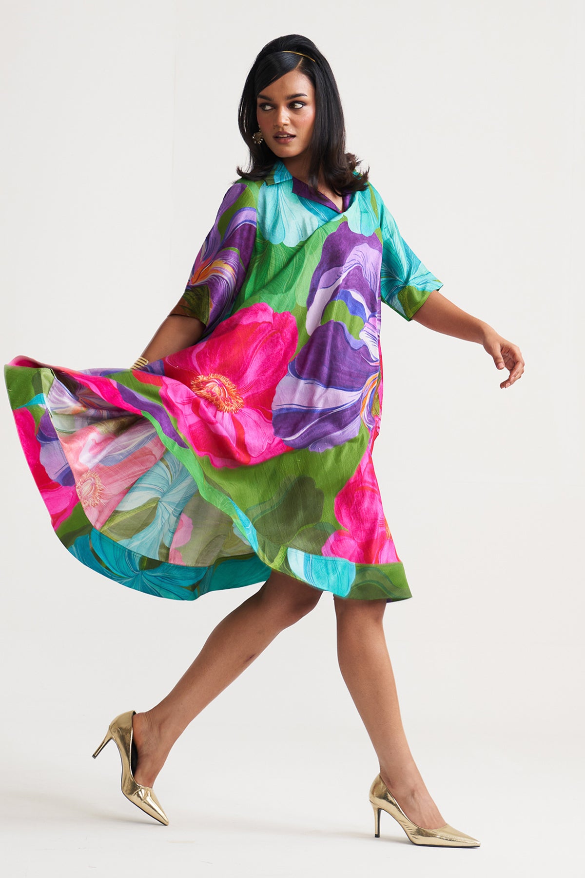 A-Line patch pocket dress