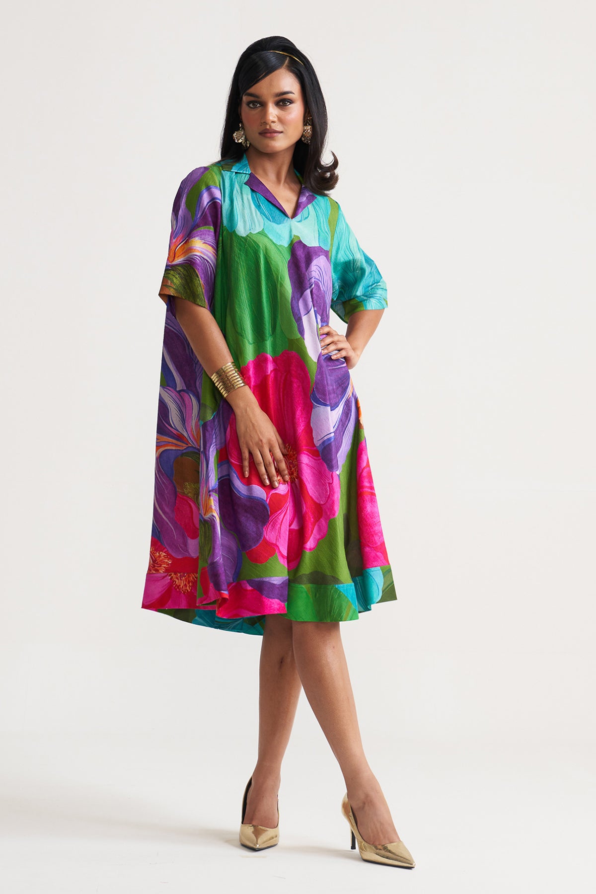 A-Line patch pocket dress