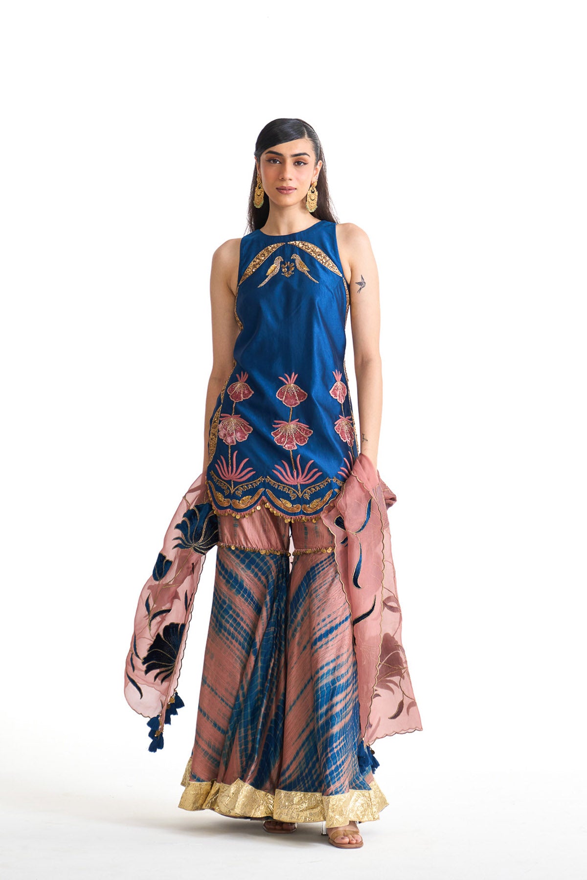 Genda phool Halter neck suit set