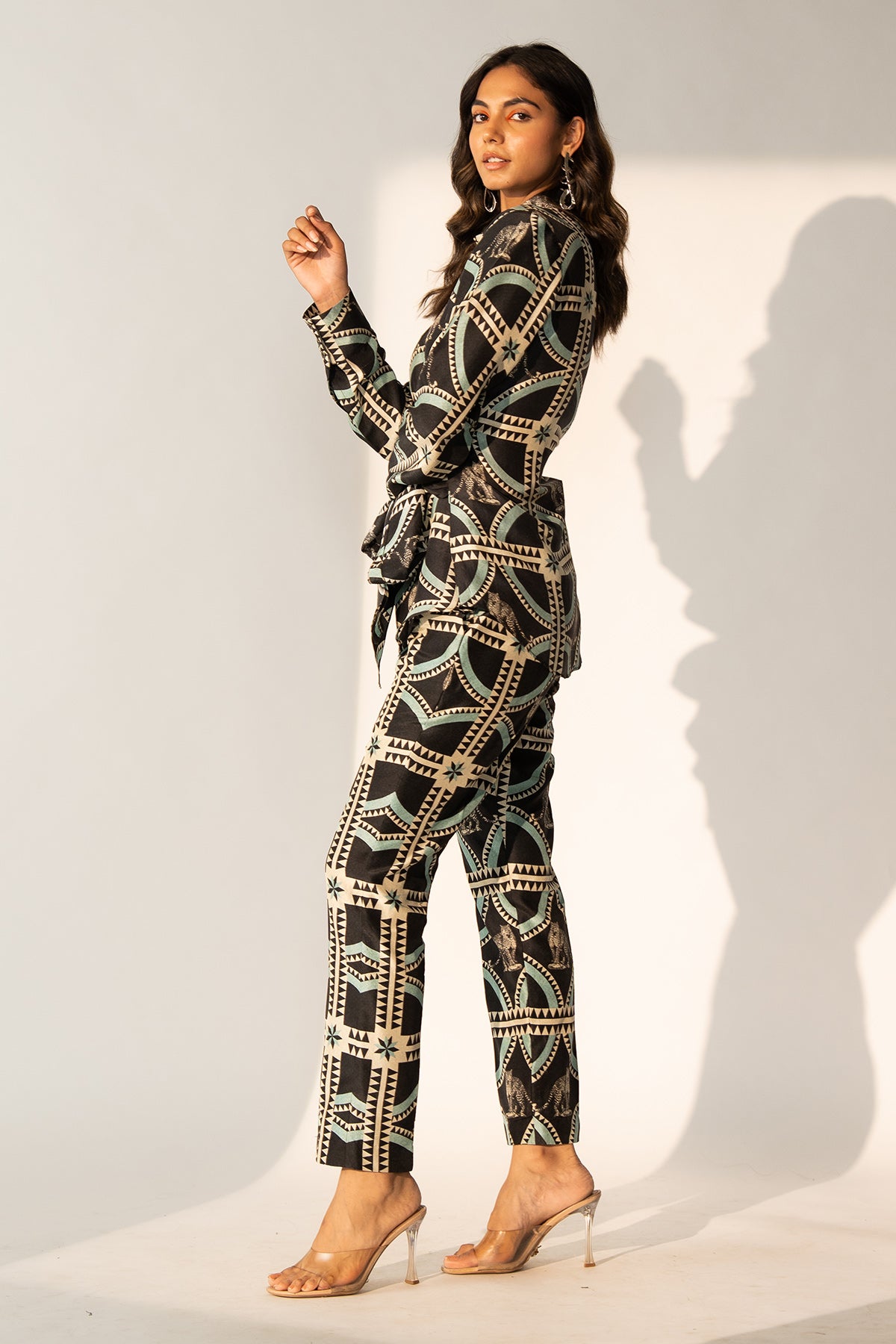 Front Tie up Shirt and Narrow Pants