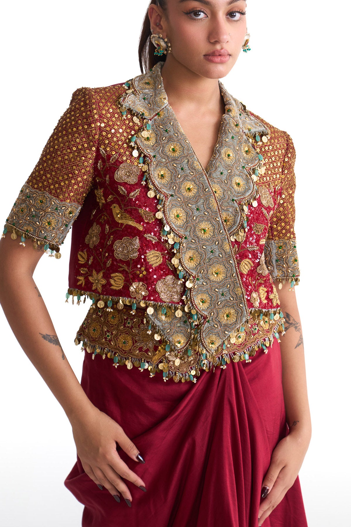 Golden story overlap jacket set
