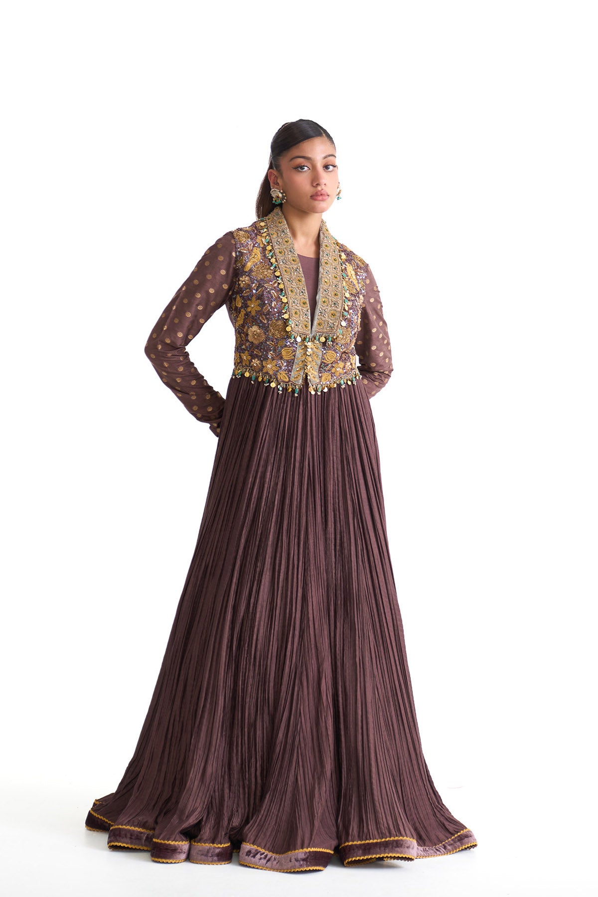 Golden story anarkali set