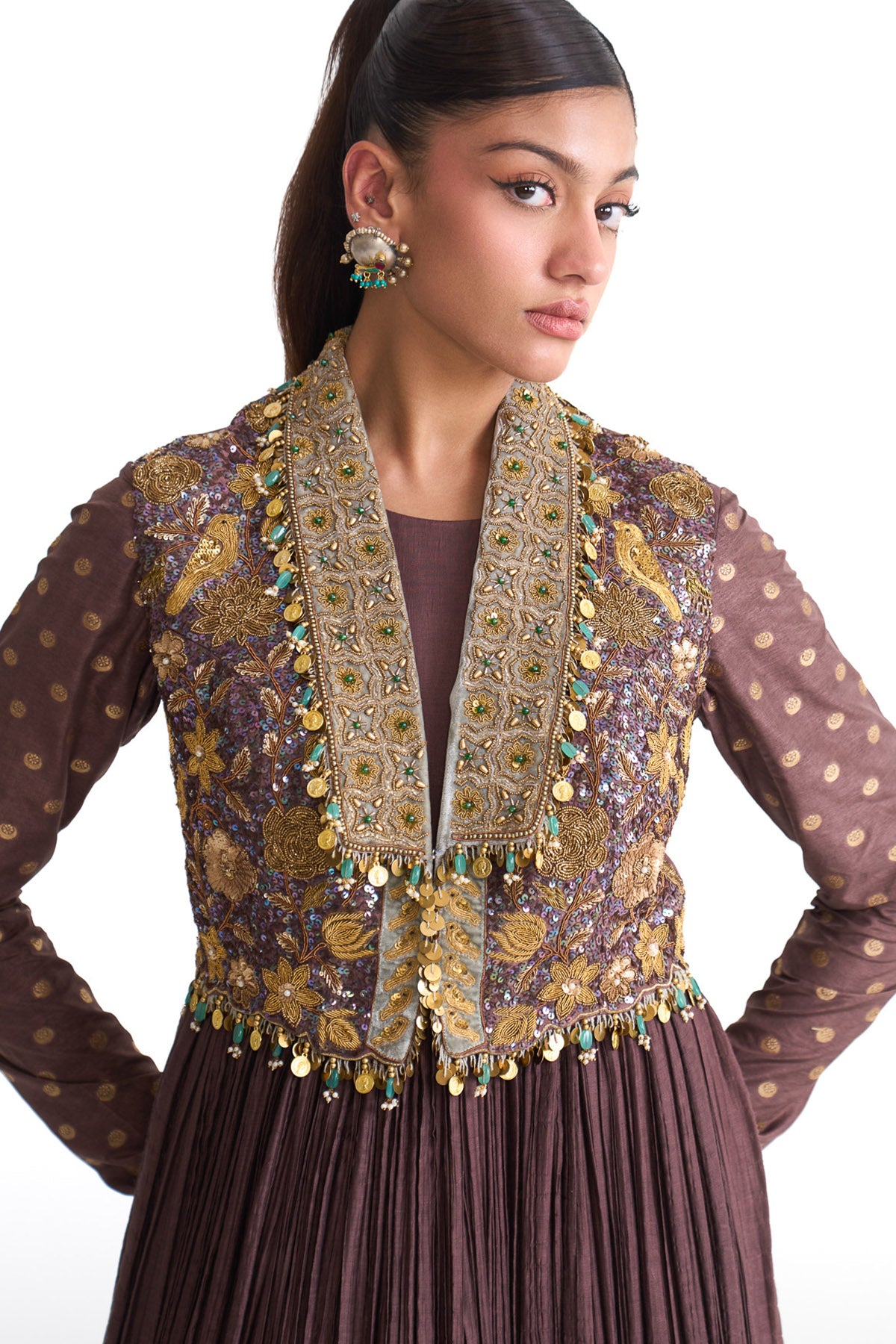 Golden story anarkali set