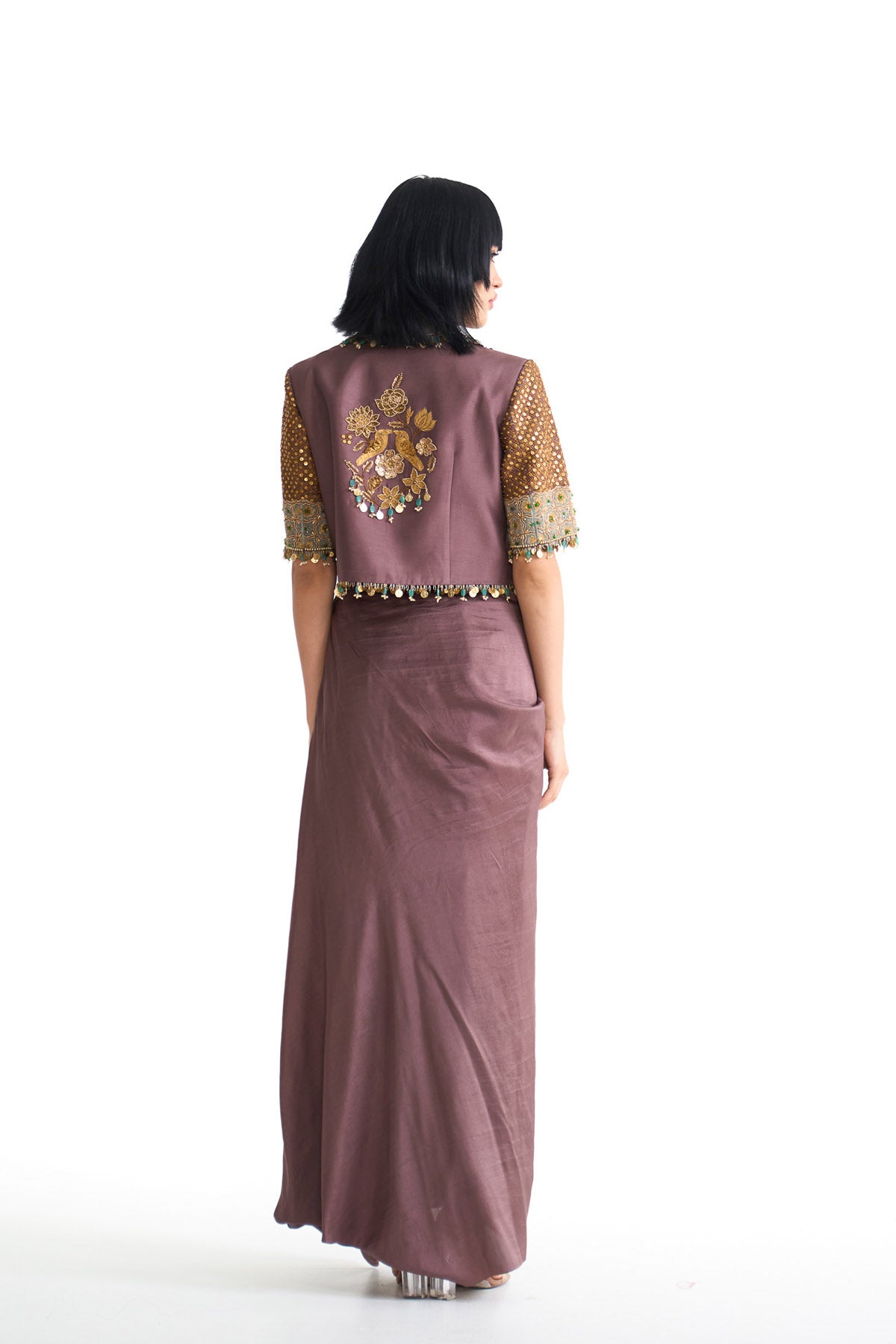 Golden story overlap jacket set