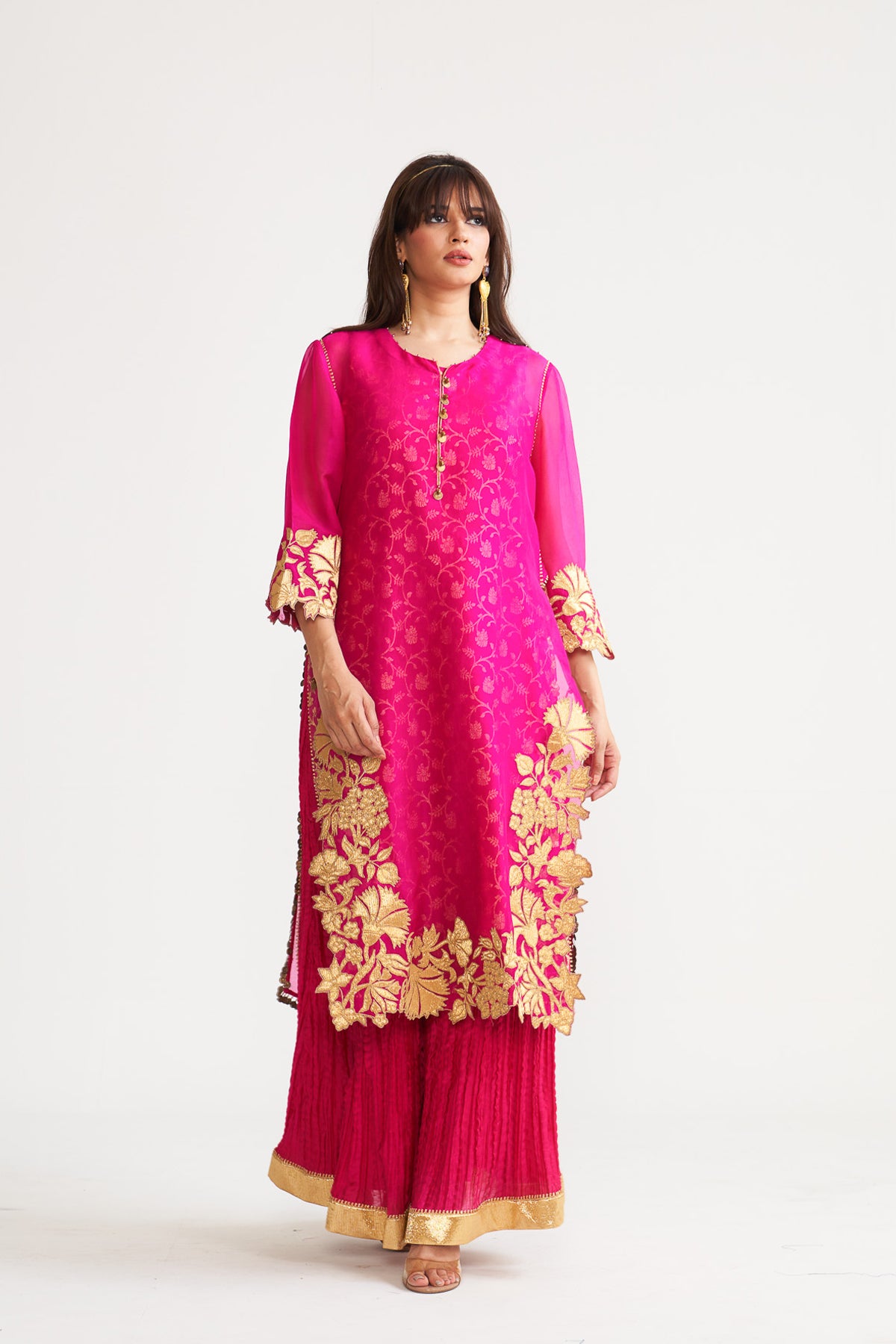 Organza gota patch kurta set