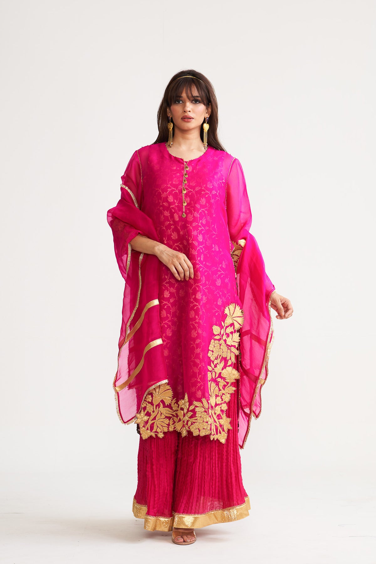 Organza gota patch kurta set