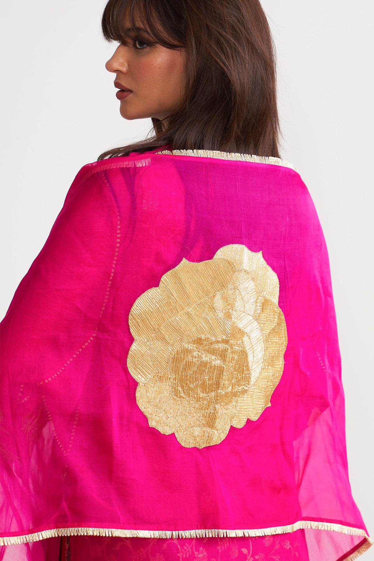 Organza gota patch kurta set