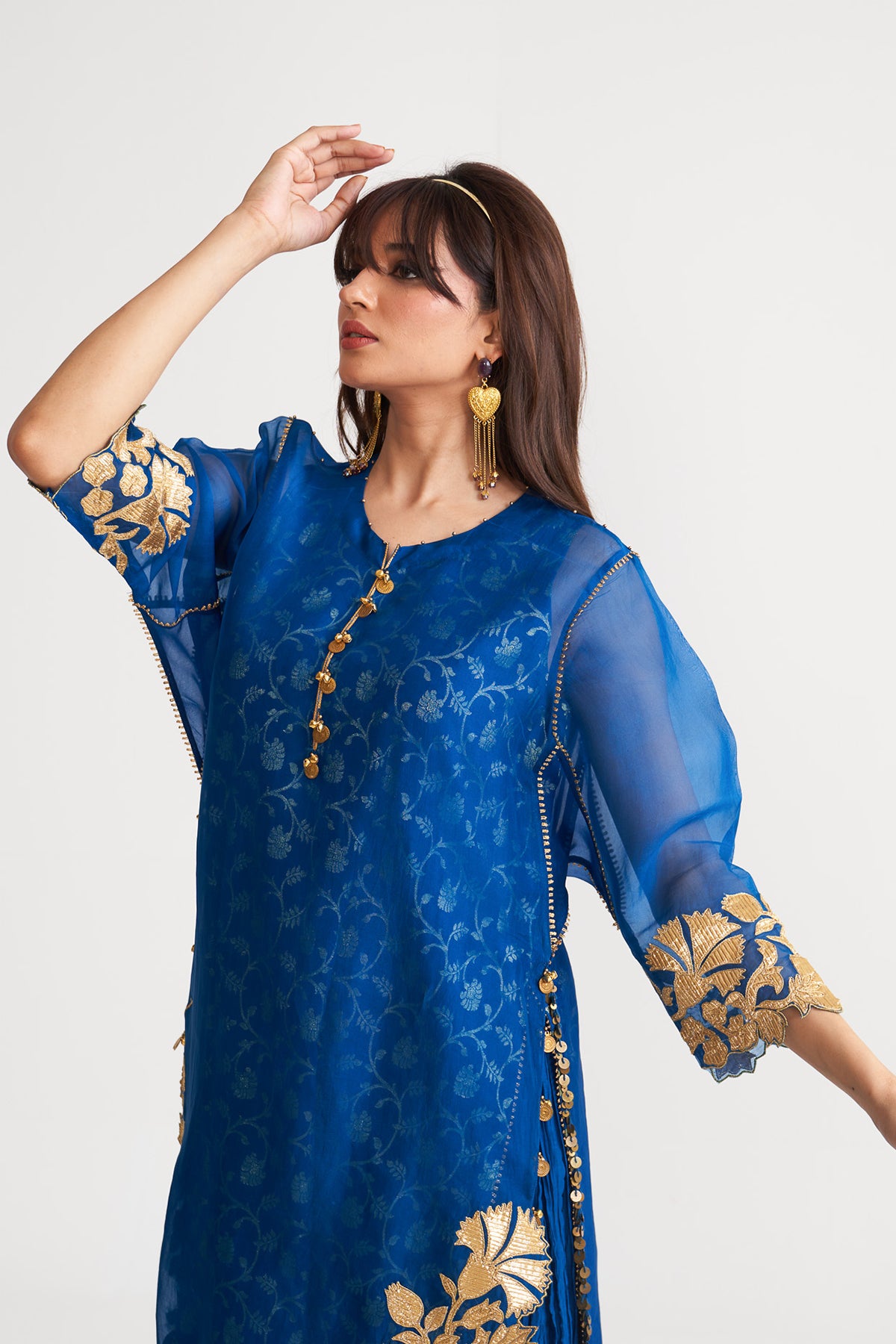 Organza gota patch kurta set