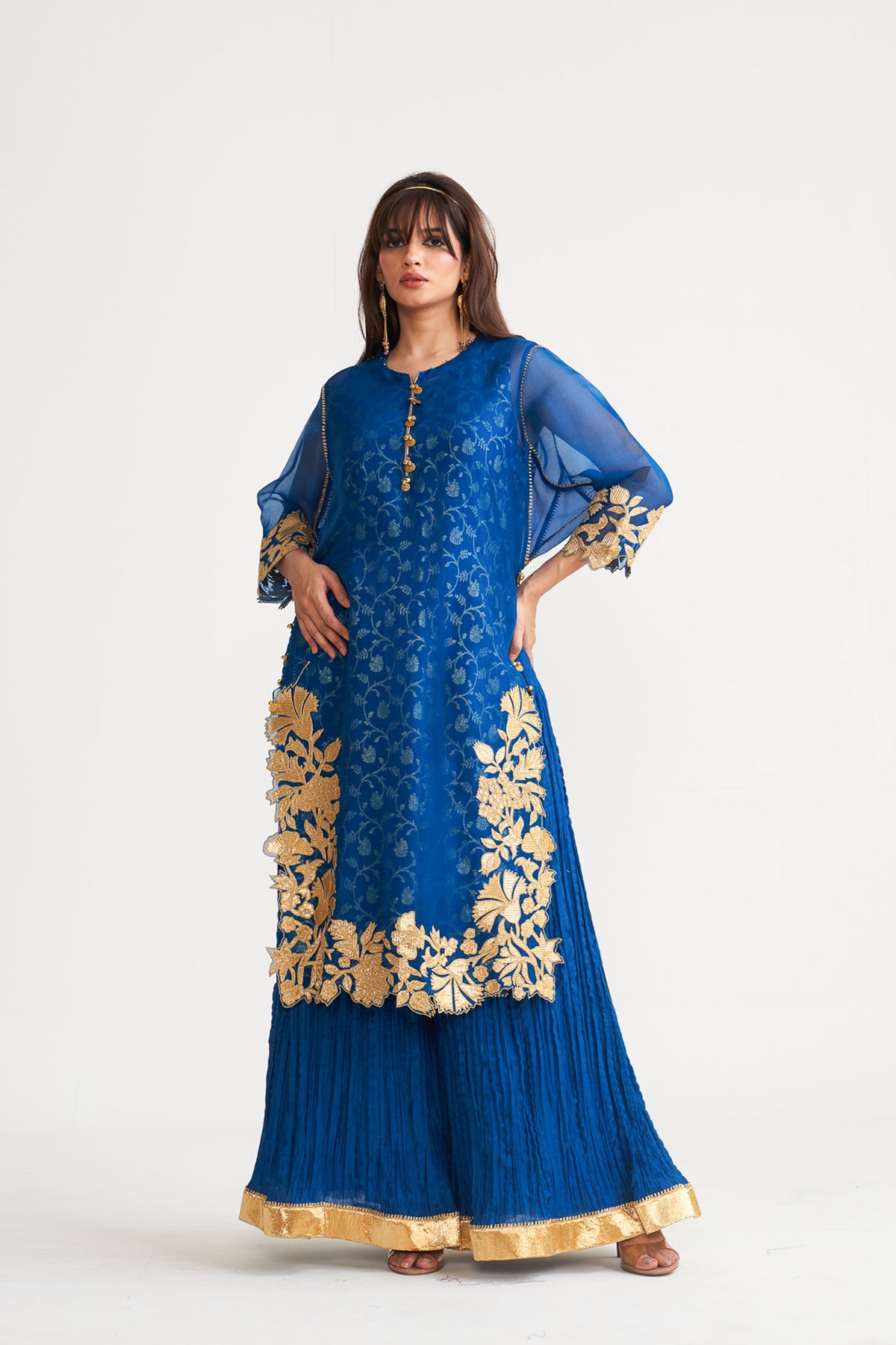 Organza gota patch kurta set