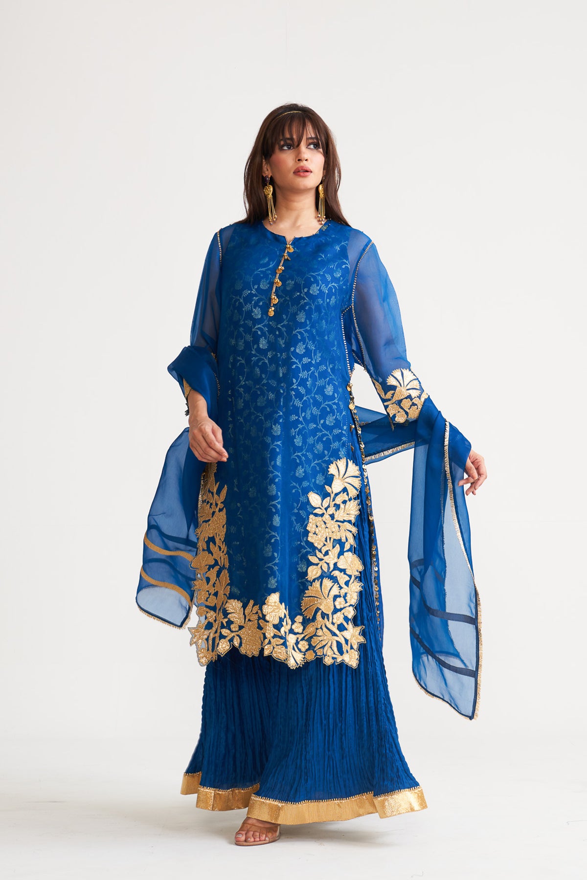 Organza gota patch kurta set