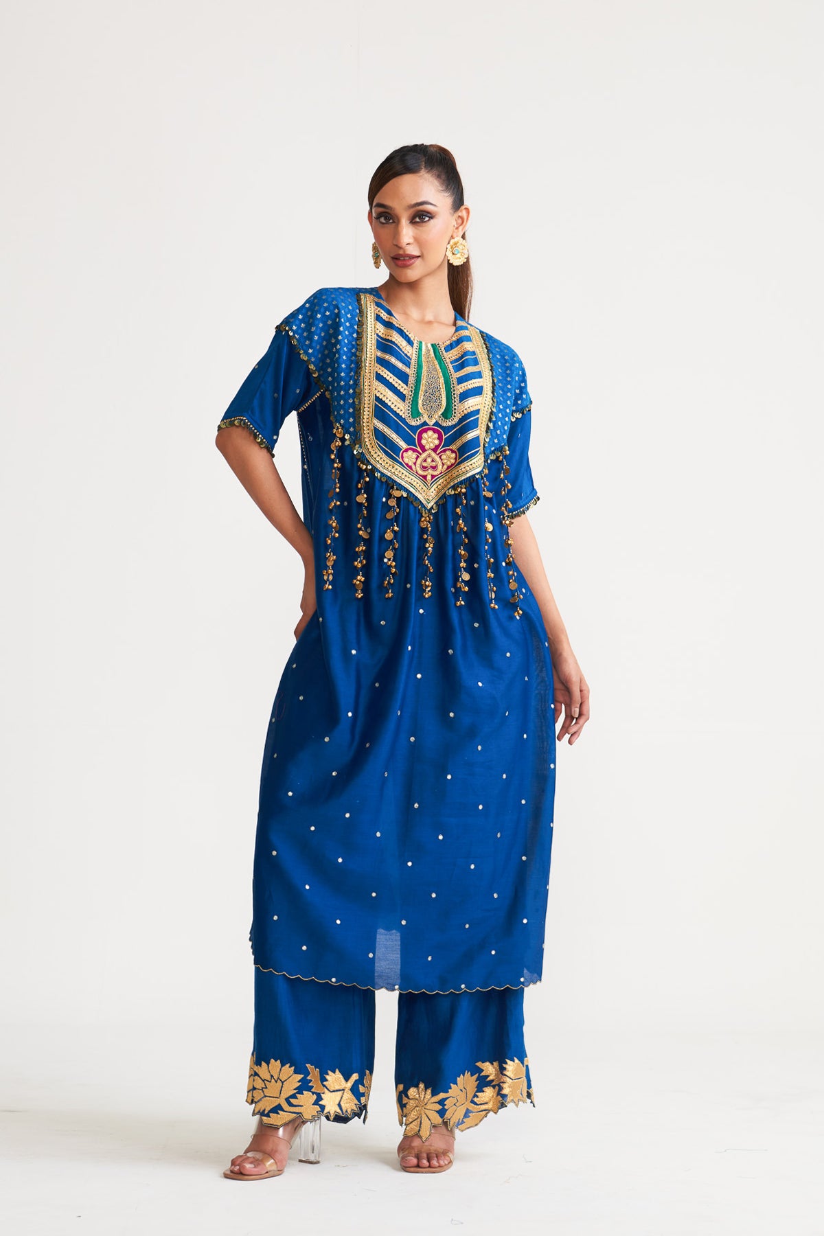 Gota line patch kurta set