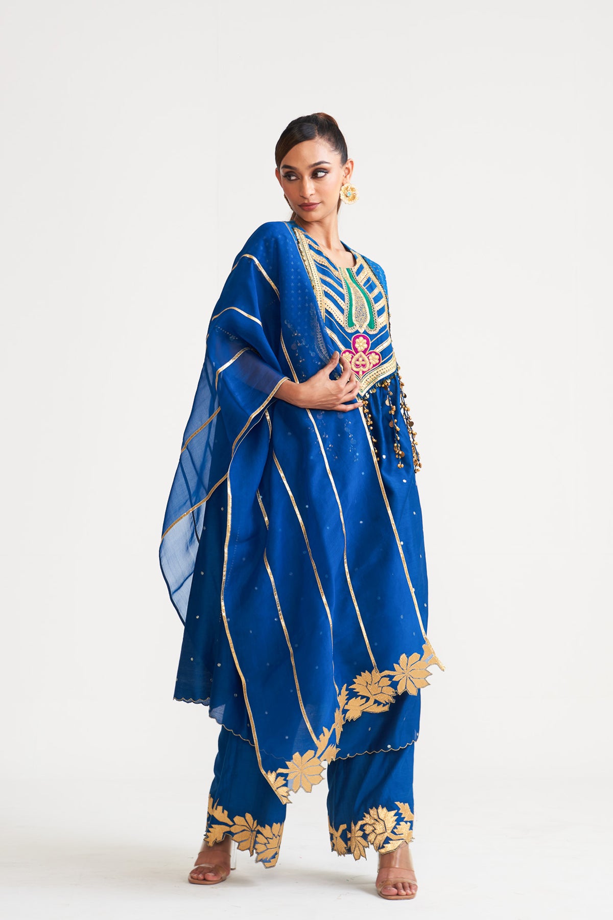 Gota line patch kurta set