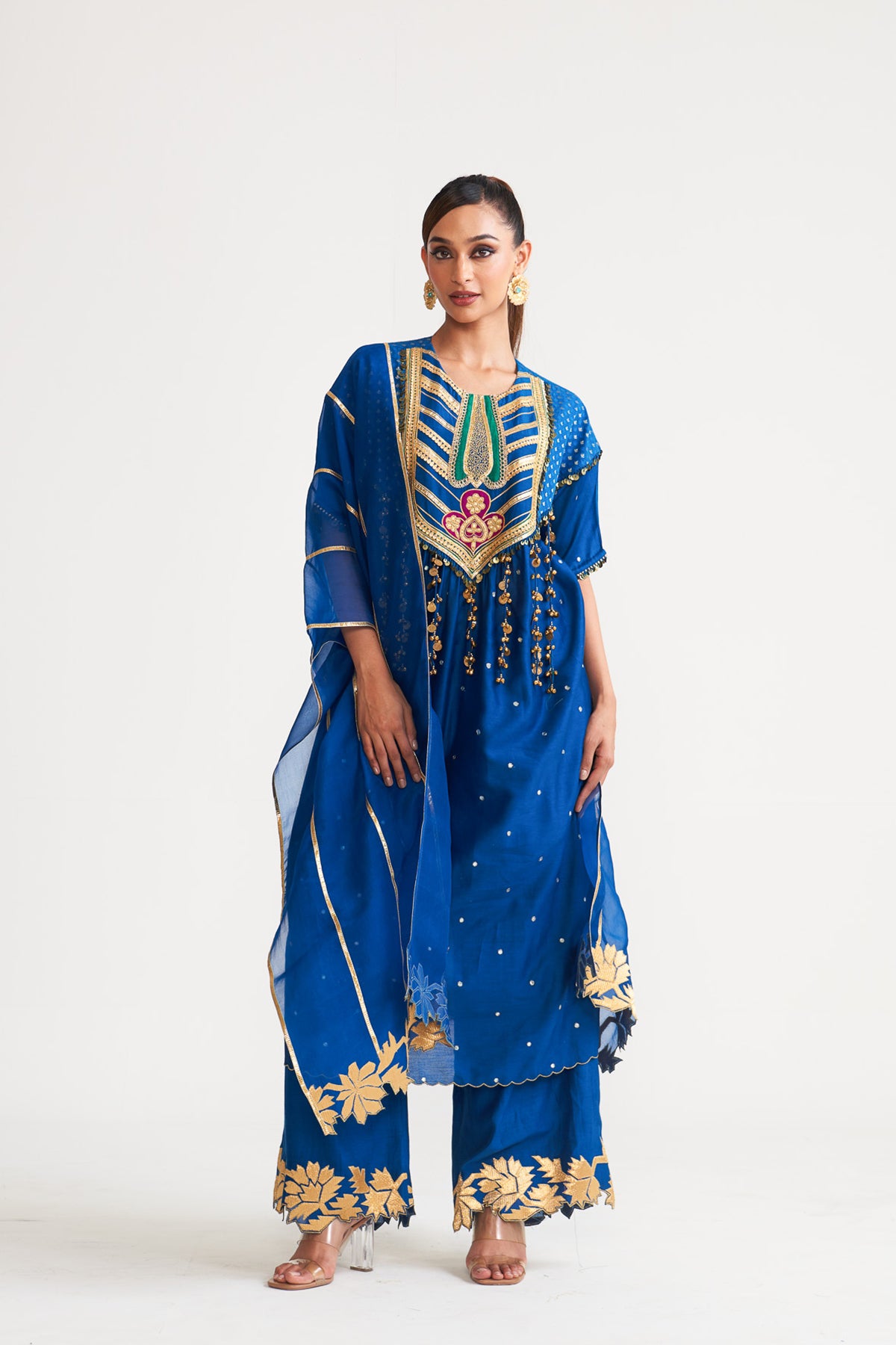 Gota line patch kurta set