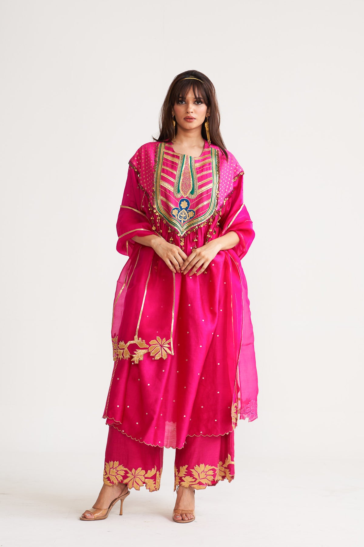 Gota line patch kurta set