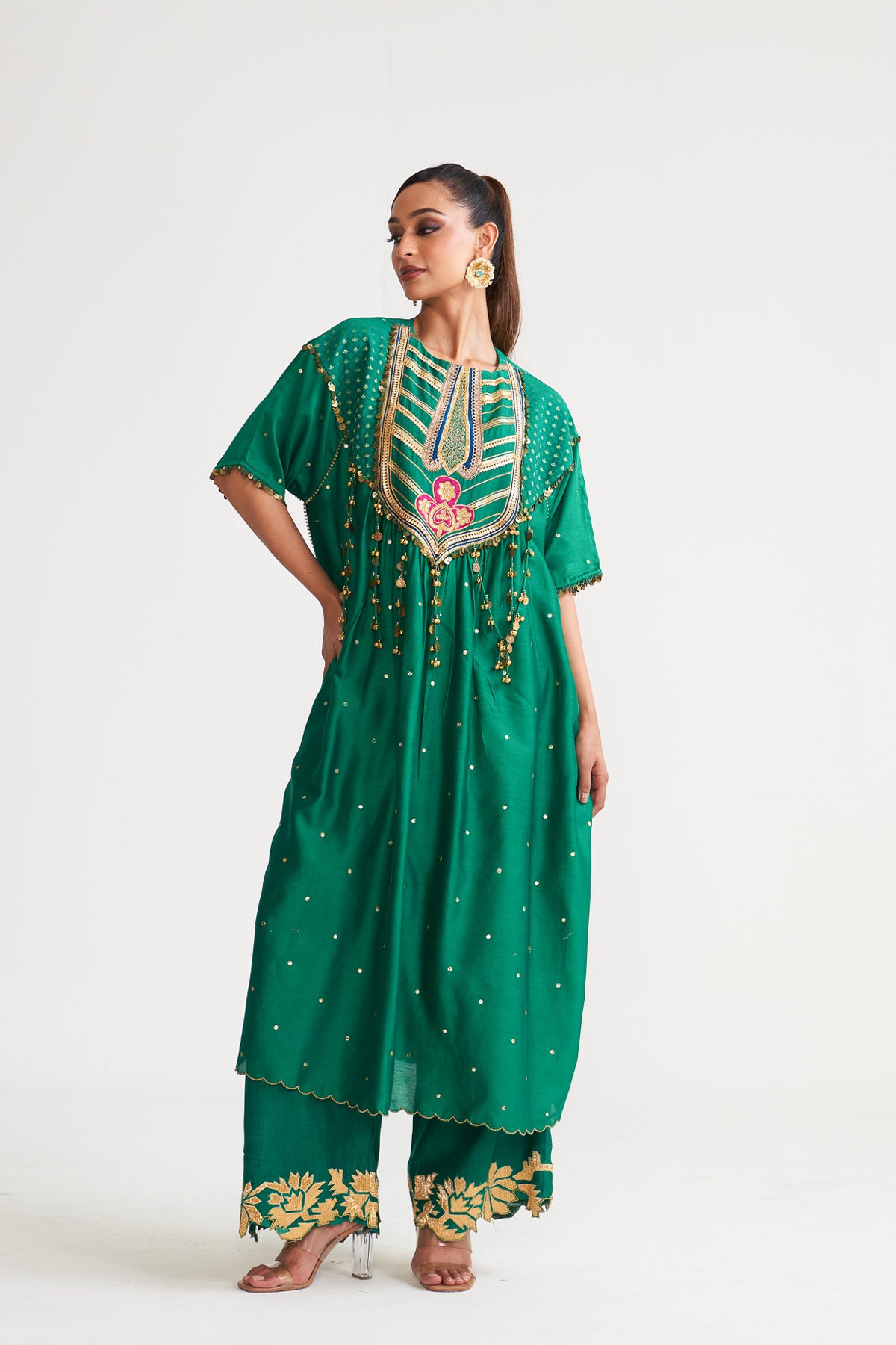 Gota line patch kurta set