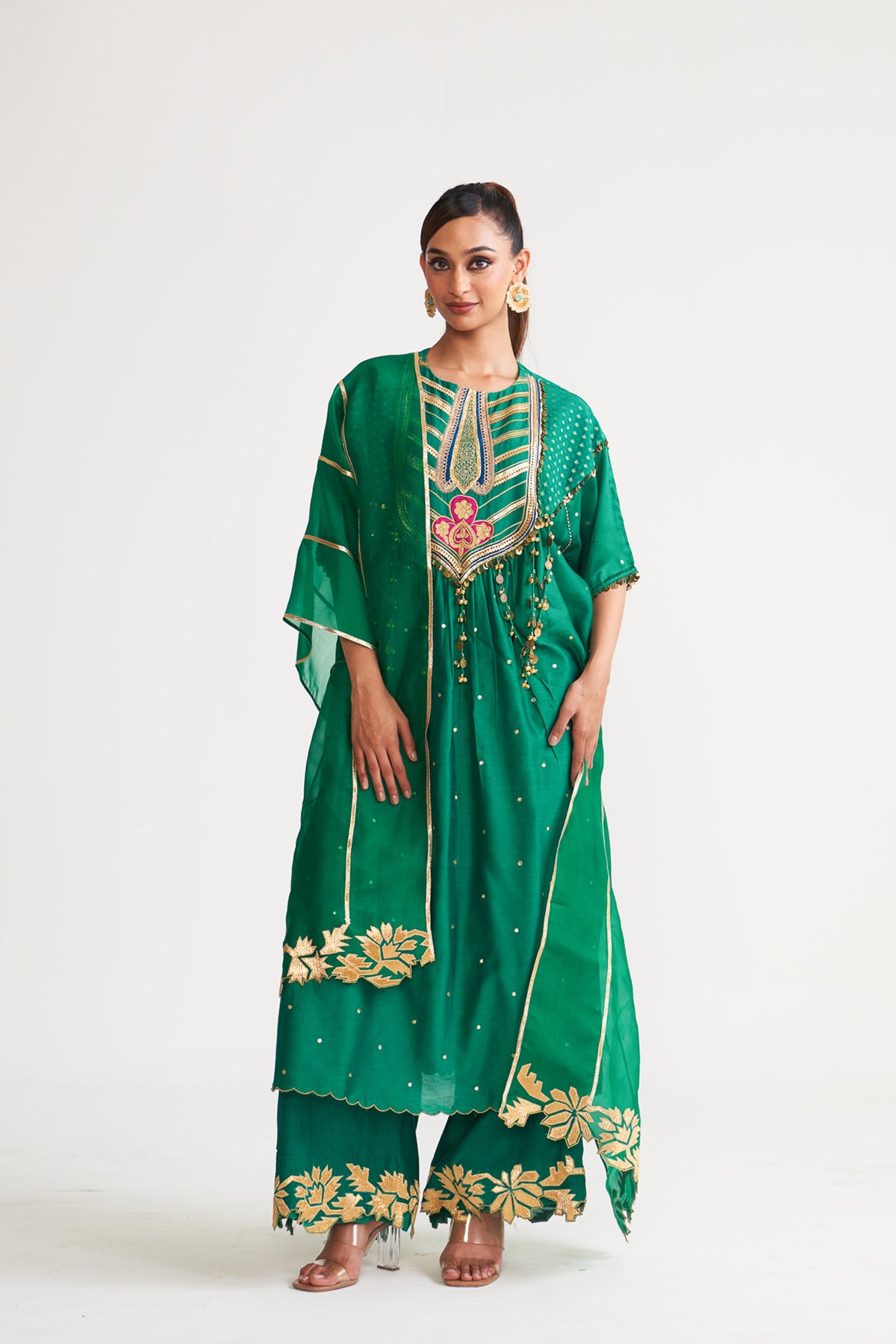 Gota line patch kurta set