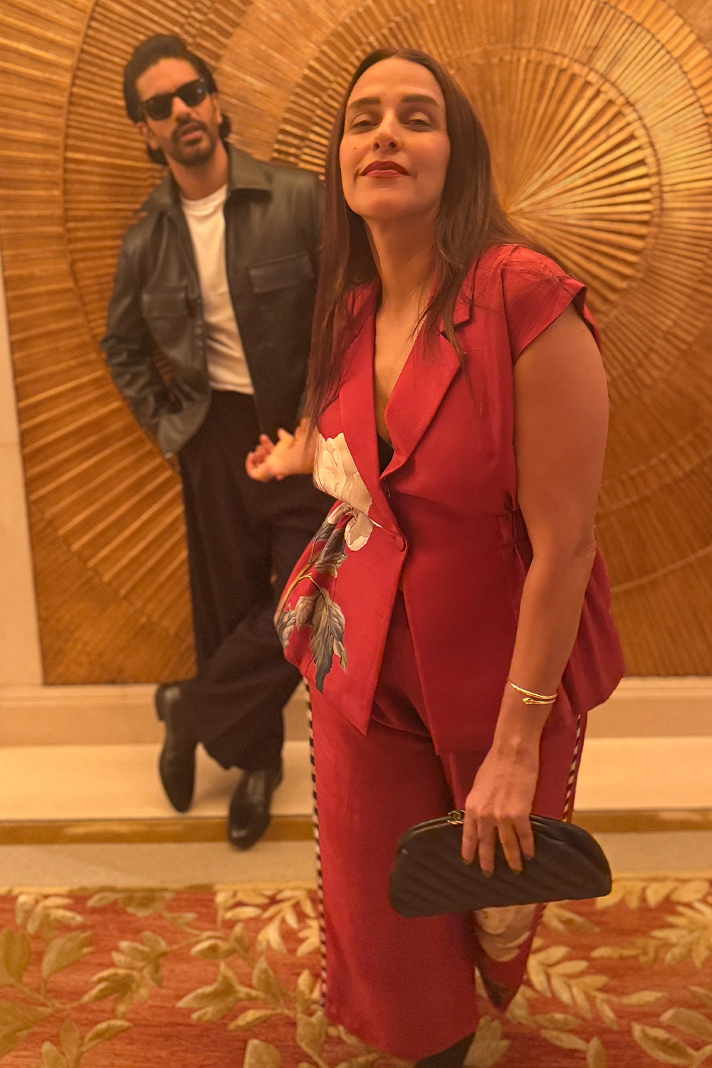 Neha Dhupia in Side elasticated top with palazzo pants