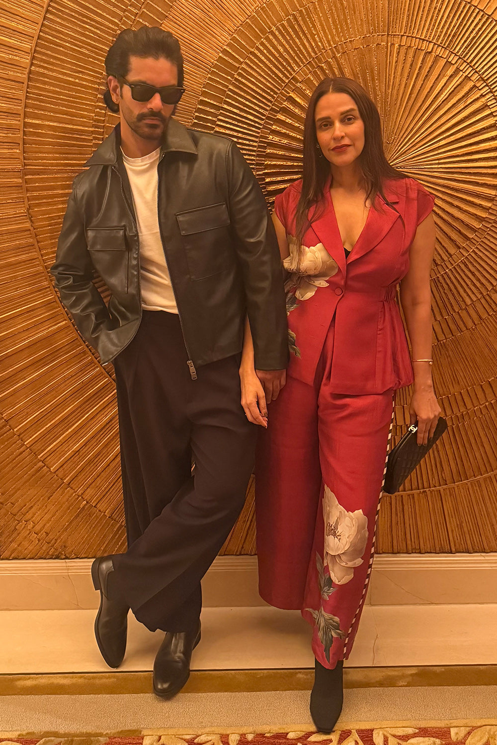 Neha Dhupia in Side elasticated top with palazzo pants