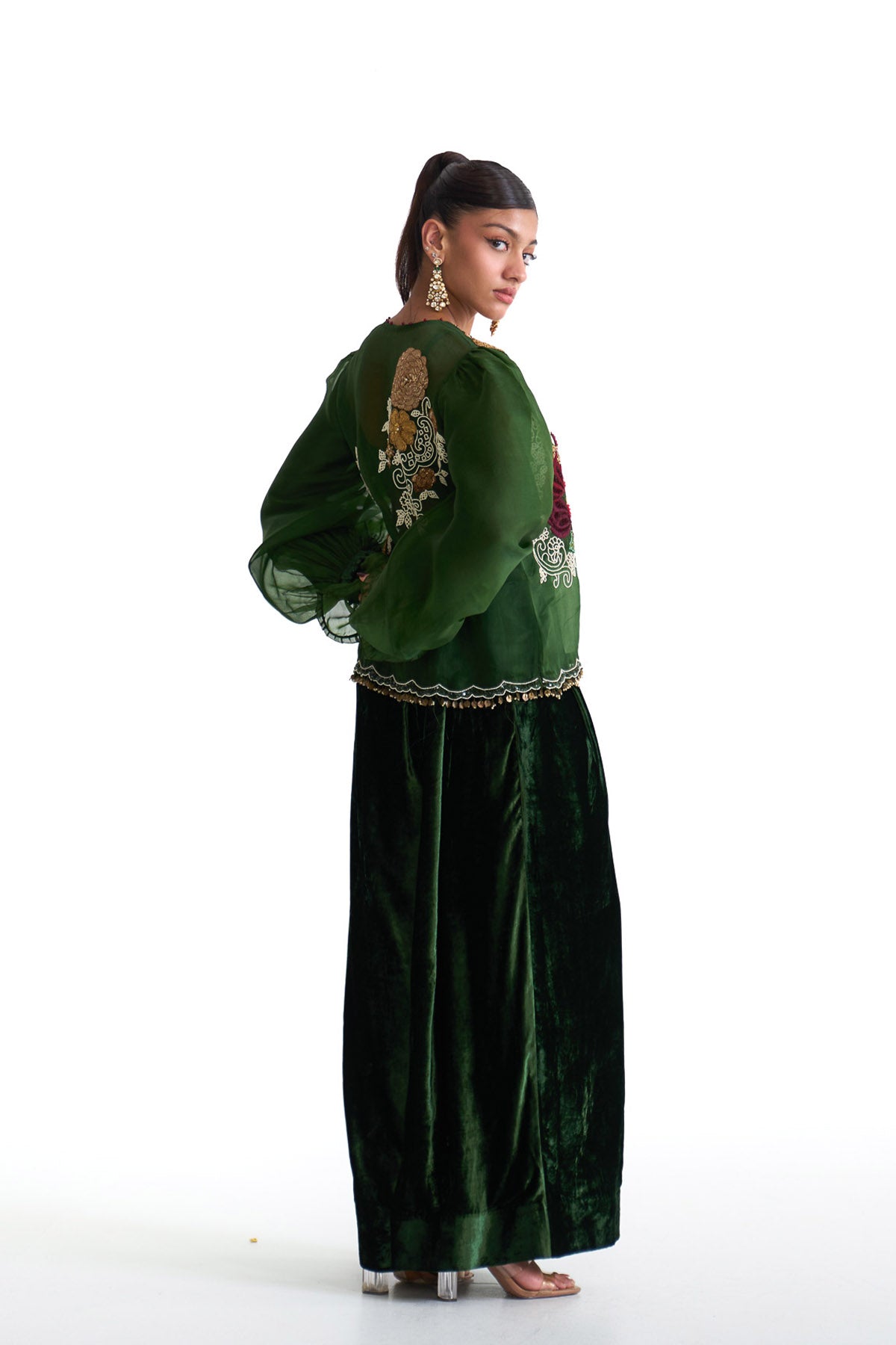 Jade organza top set