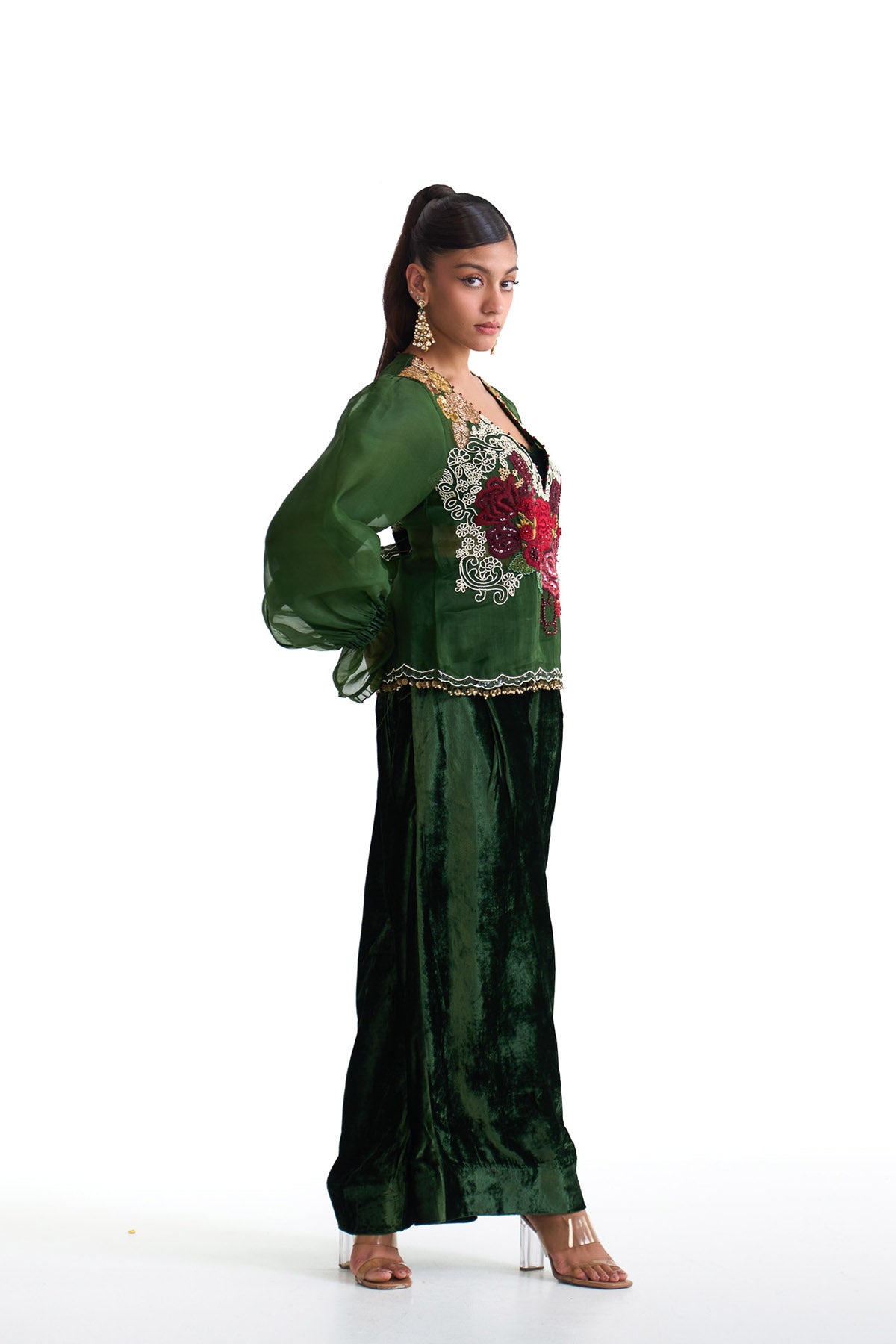 Jade organza top set