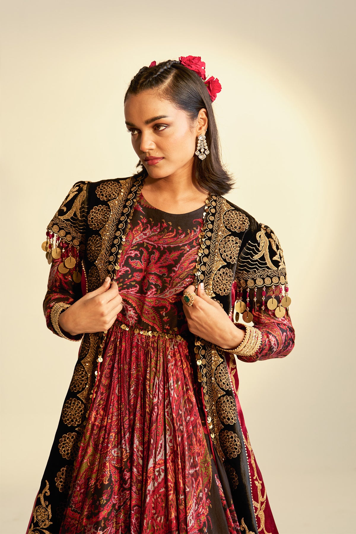 Long jacket anarkali set