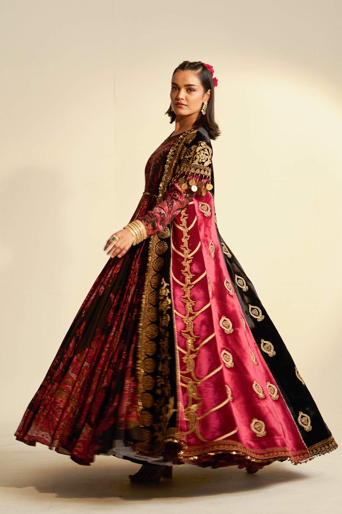 Long jacket anarkali set
