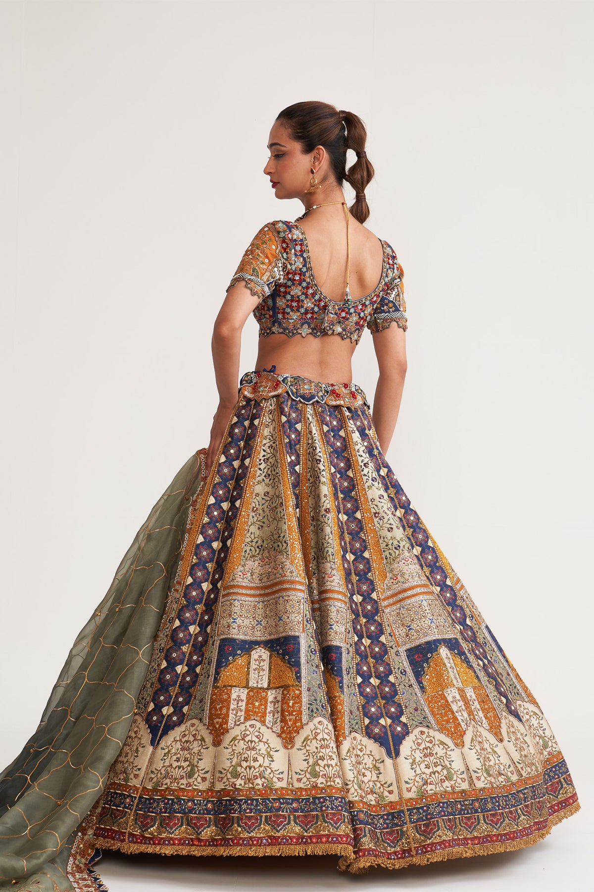 Blue inlay lehenga
