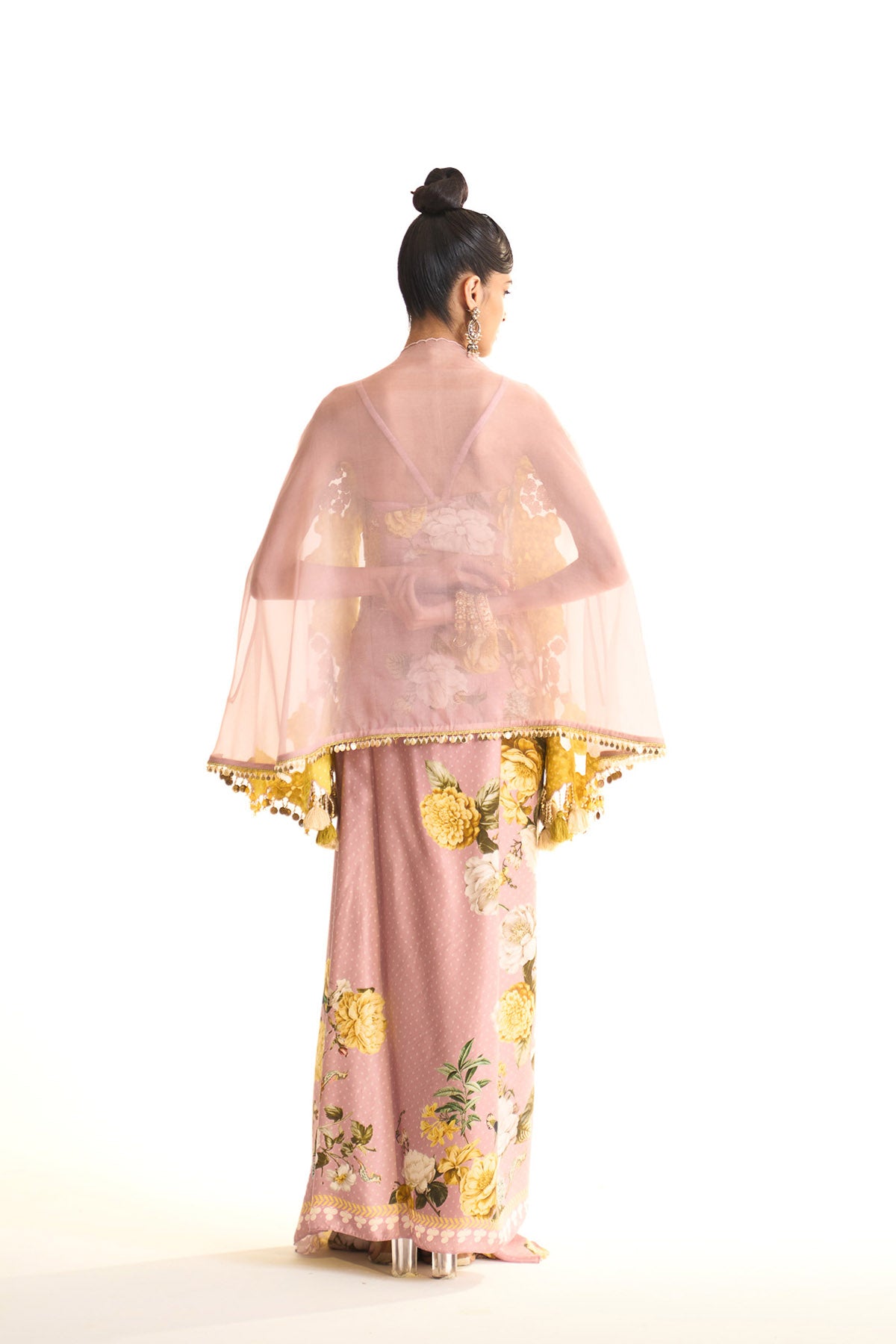 Marigold asymetrical cape & drape skirt set
