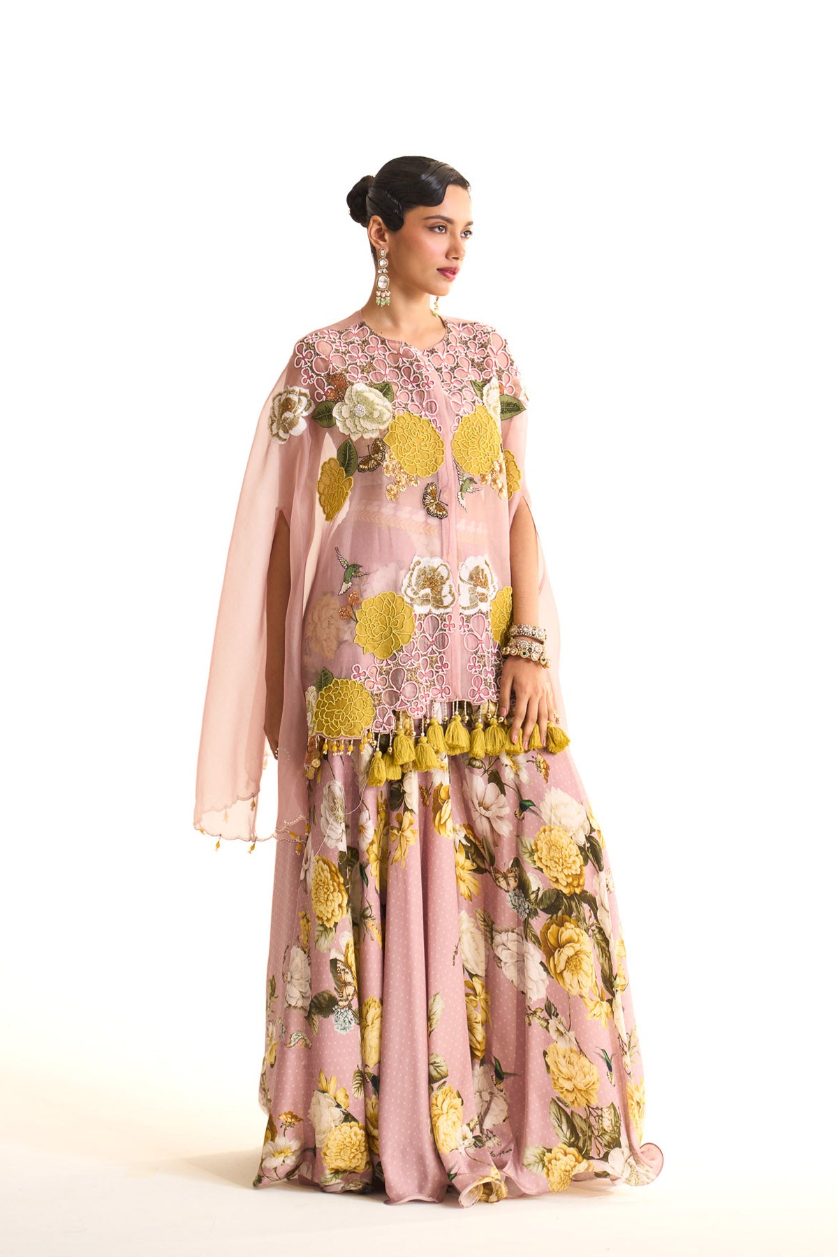 marigold cape & garara set