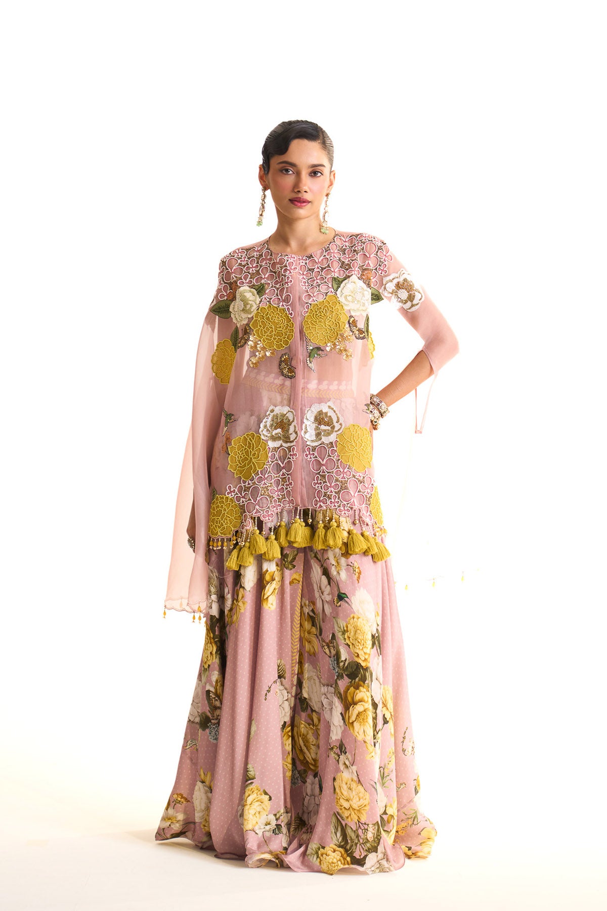 marigold cape & garara set