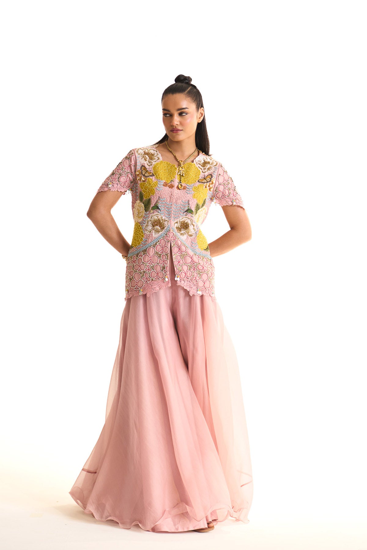 Marigold blossom shirt & sharara set