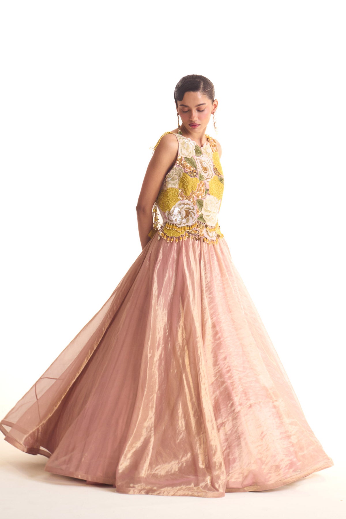 Marigold crop top & skirt set